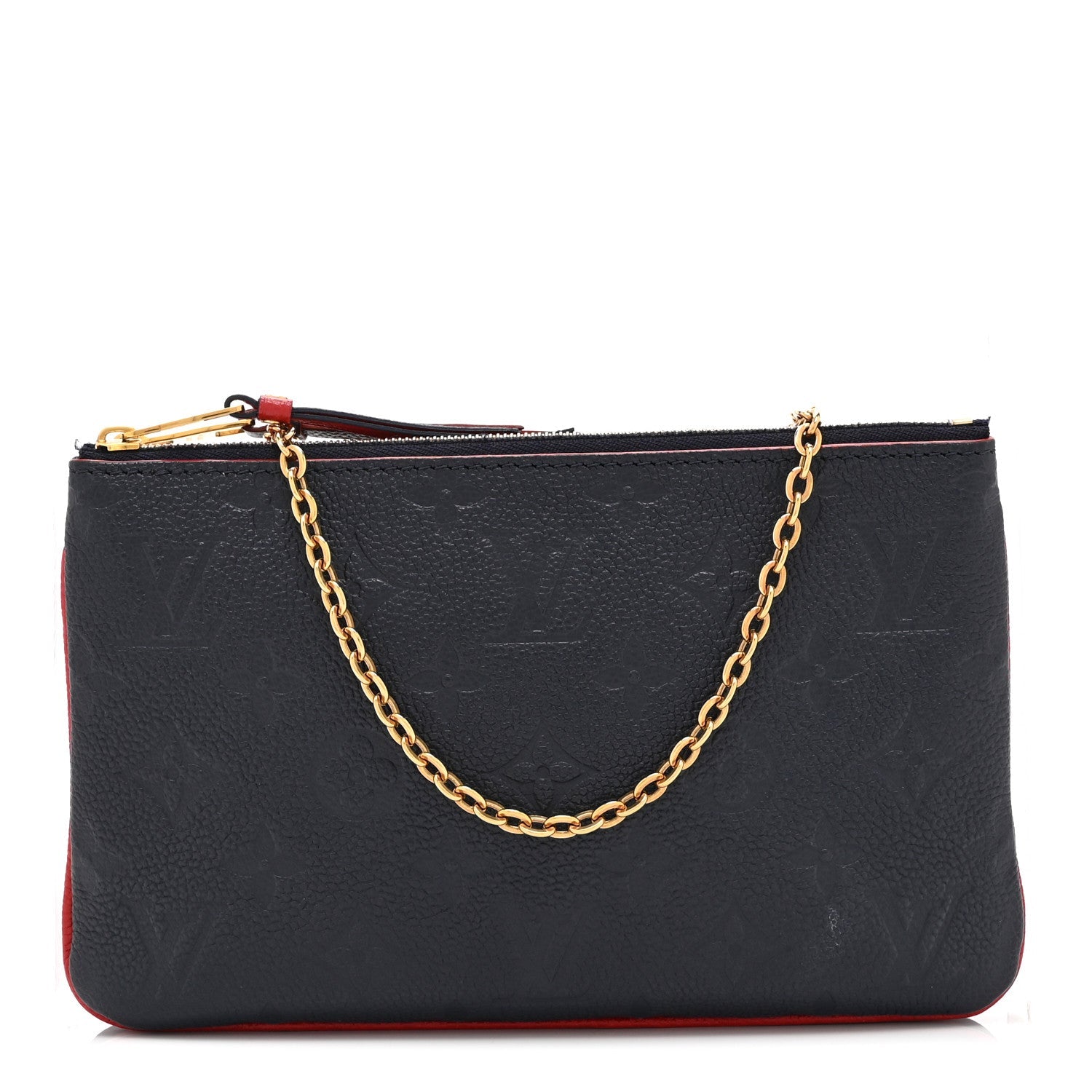 Empreinte Double Zip Pochette Marine Rouge