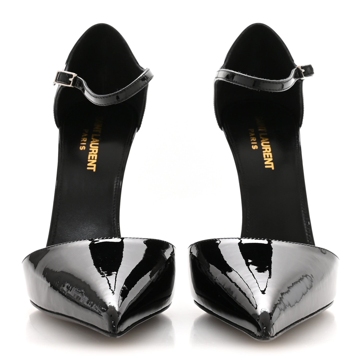 Vernice Grupy Avenue 110 Ankle Strap Pointed Pumps 38.5 Black