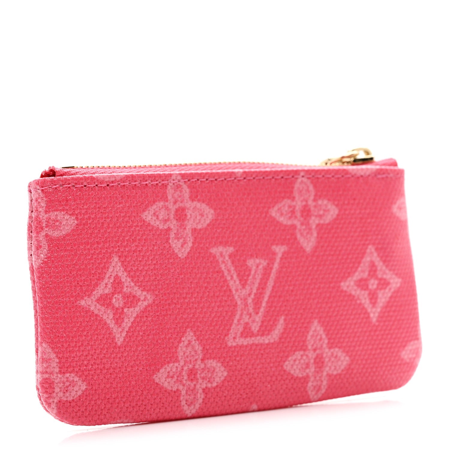 Monogram Origine Lin Key Pouch Rose Ruban