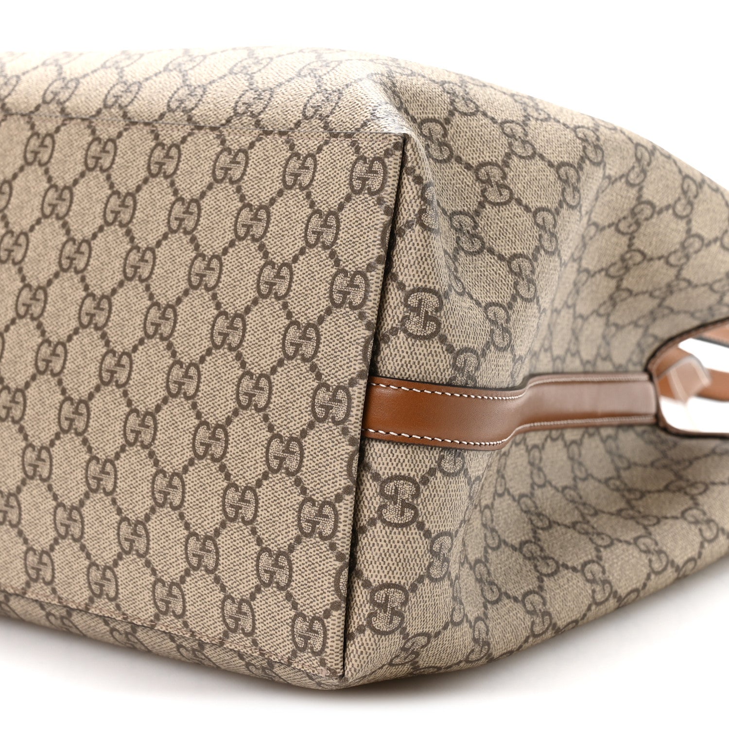GG Supreme Monogram Emblem Large Tote Bag Beige Ebony Sundial