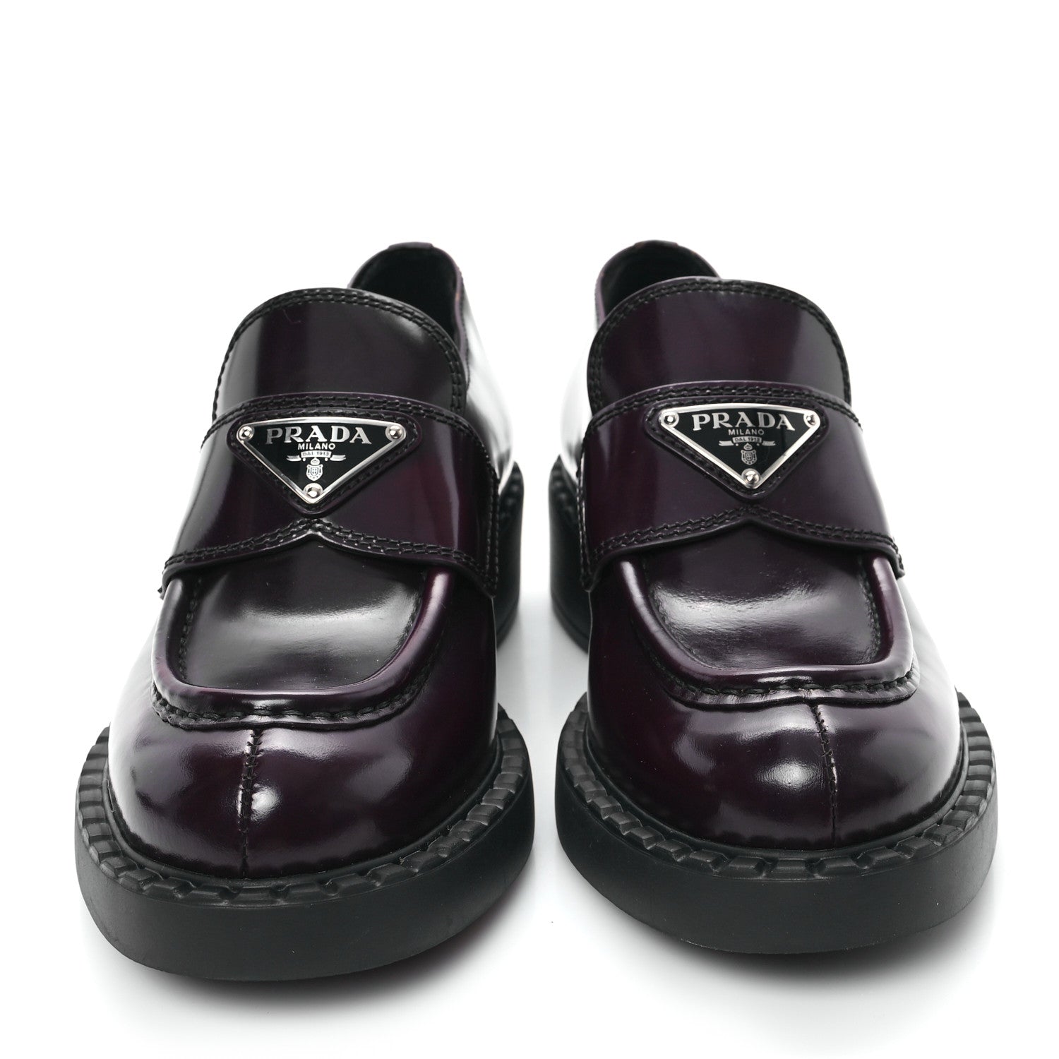 Spazzolato Metal Triangle Logo 50mm Loafers 35 Cordovan