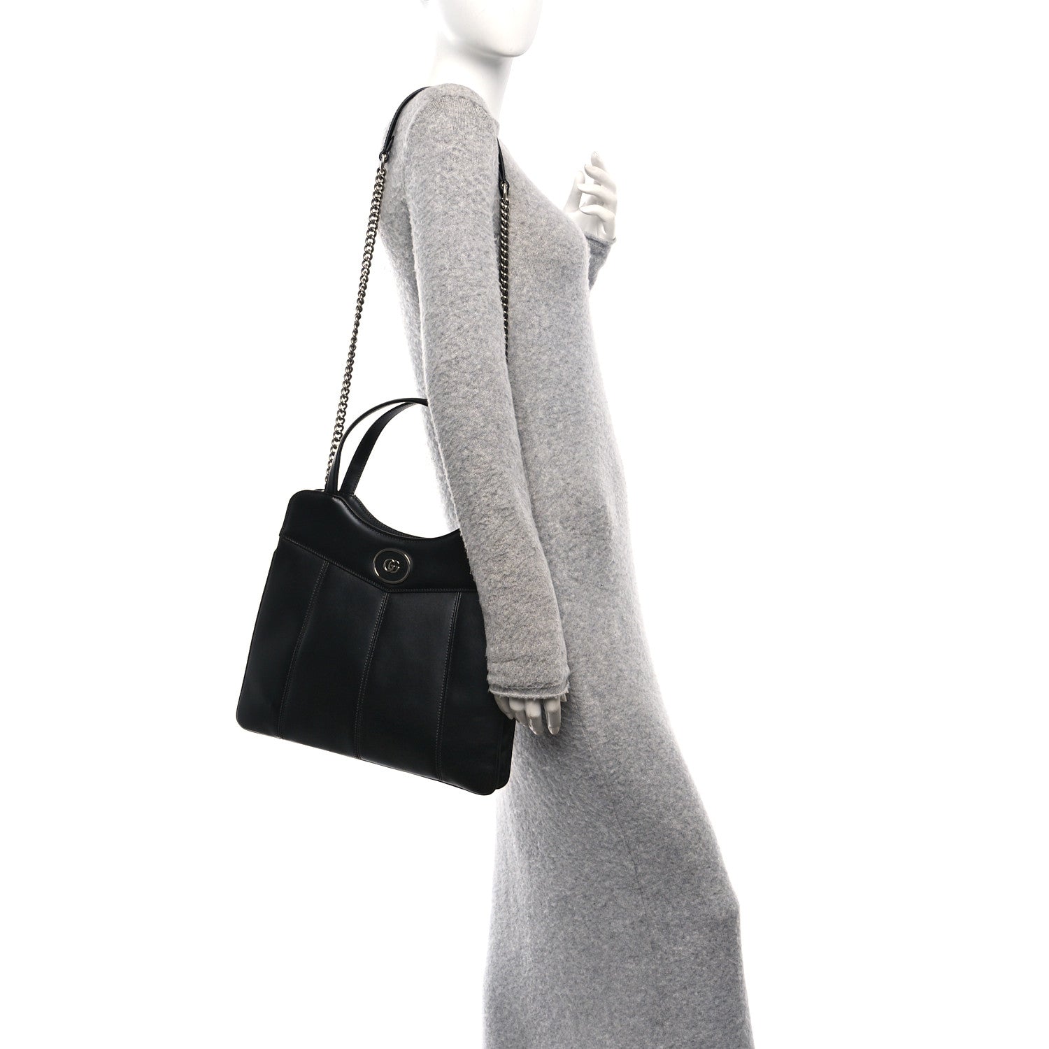 Calfskin Petite GG Medium Tote Bag Black