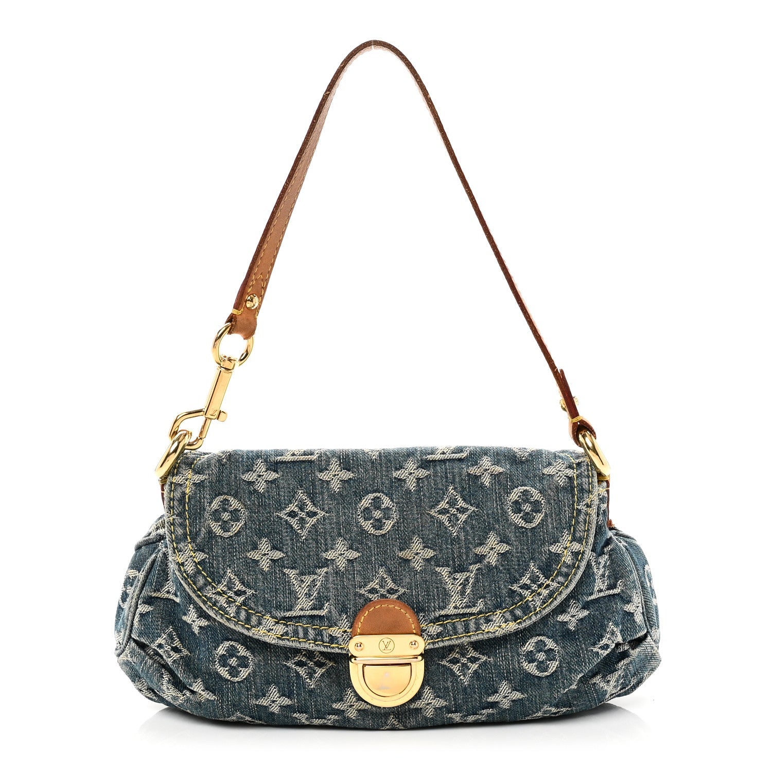 Monogram Denim Mini Pleaty Blue