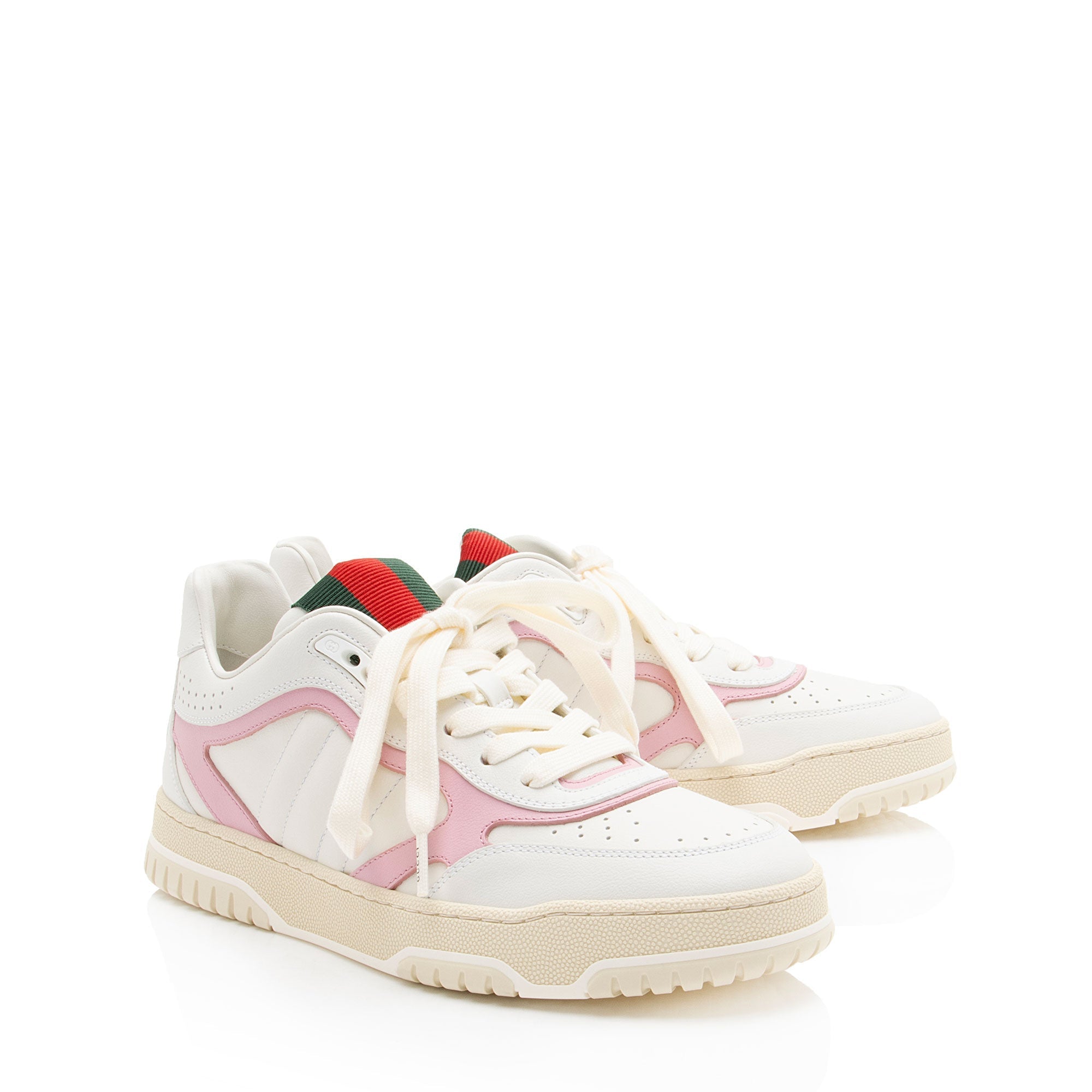Women's Gucci Leather Re-Web Low Top Sneakers - Size 9 / 39