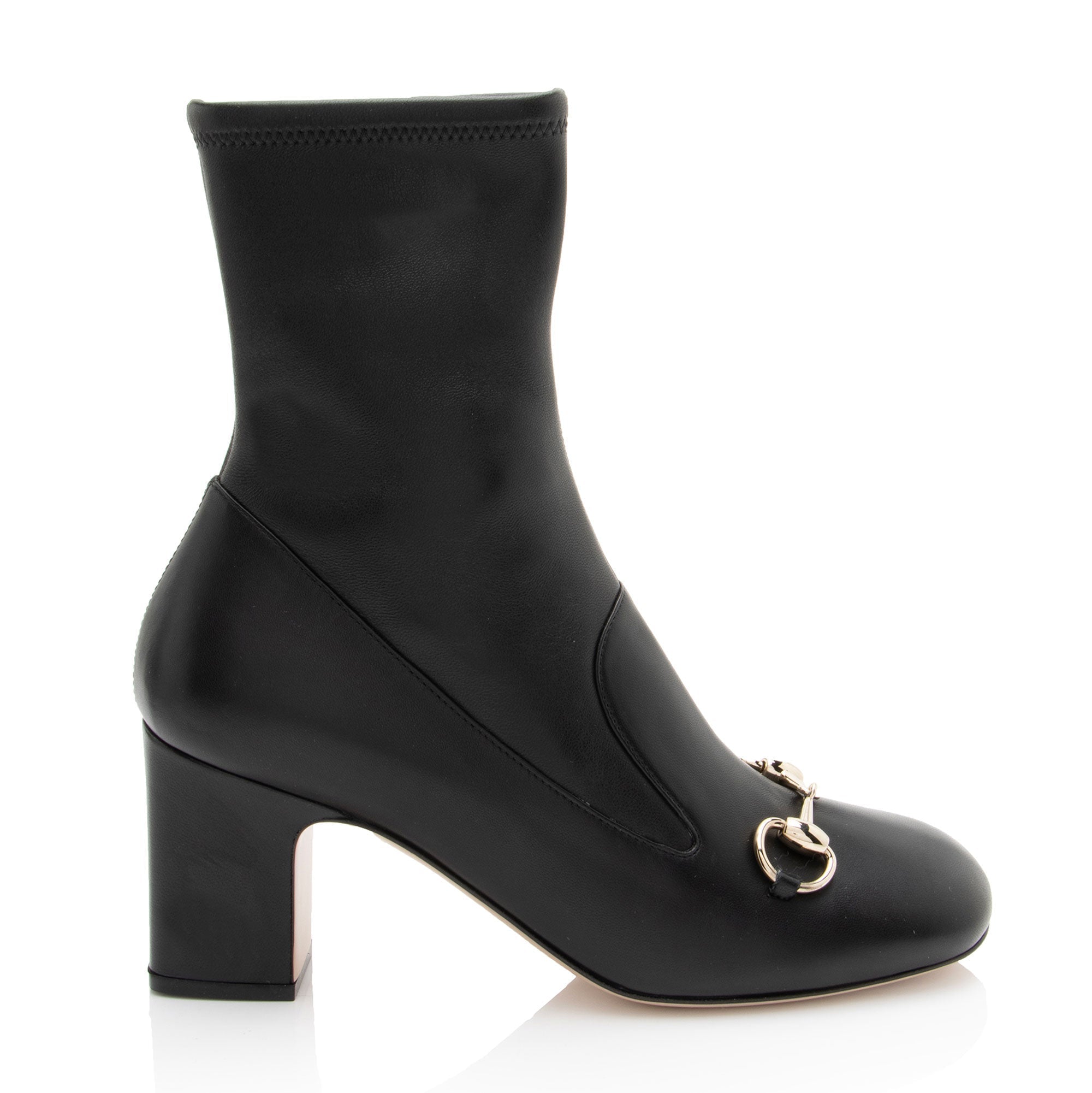 Women's Gucci Leather Horsebit Ankle Boots - Size 7 / 37