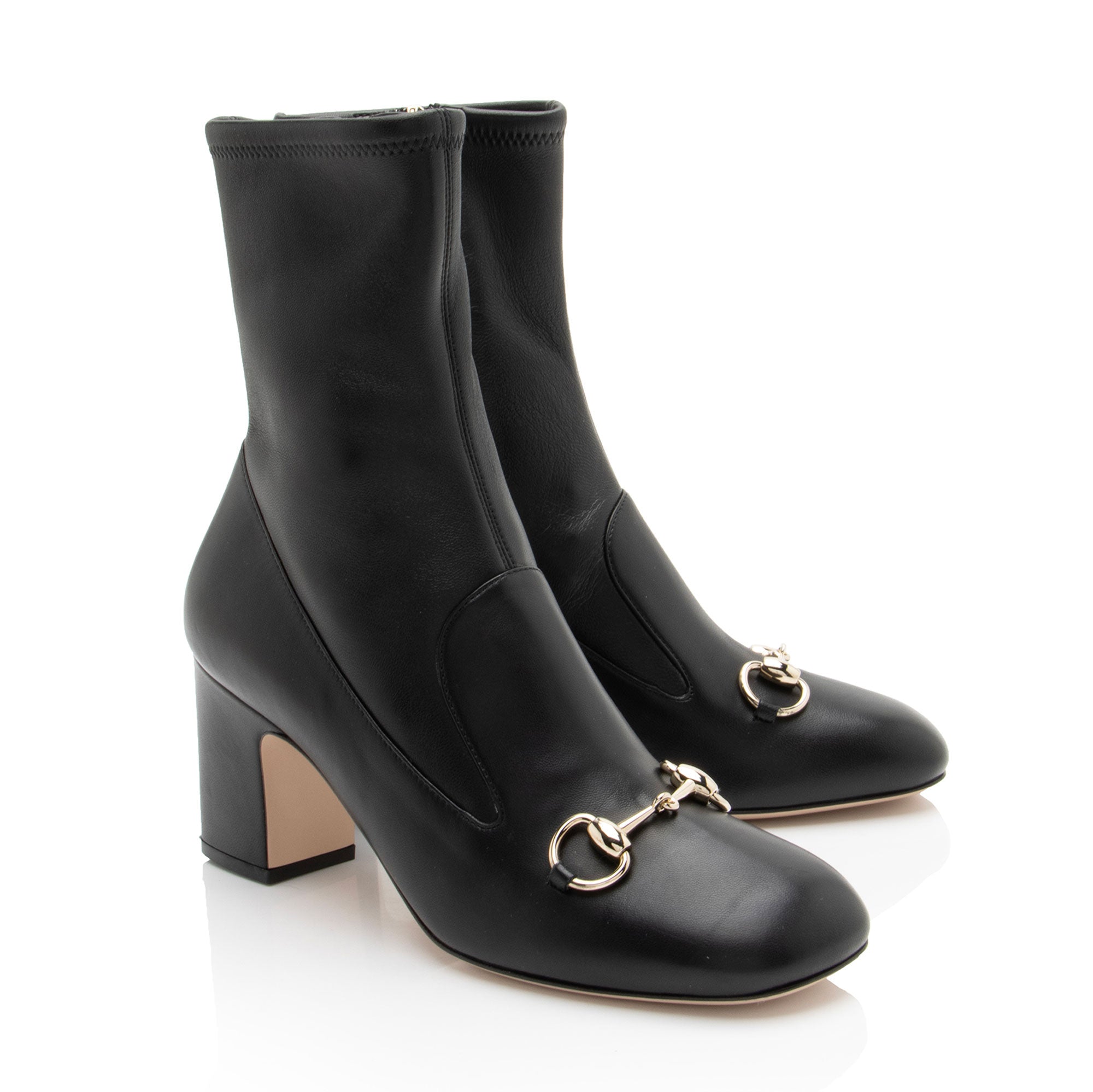 Women's Gucci Leather Horsebit Ankle Boots - Size 7 / 37