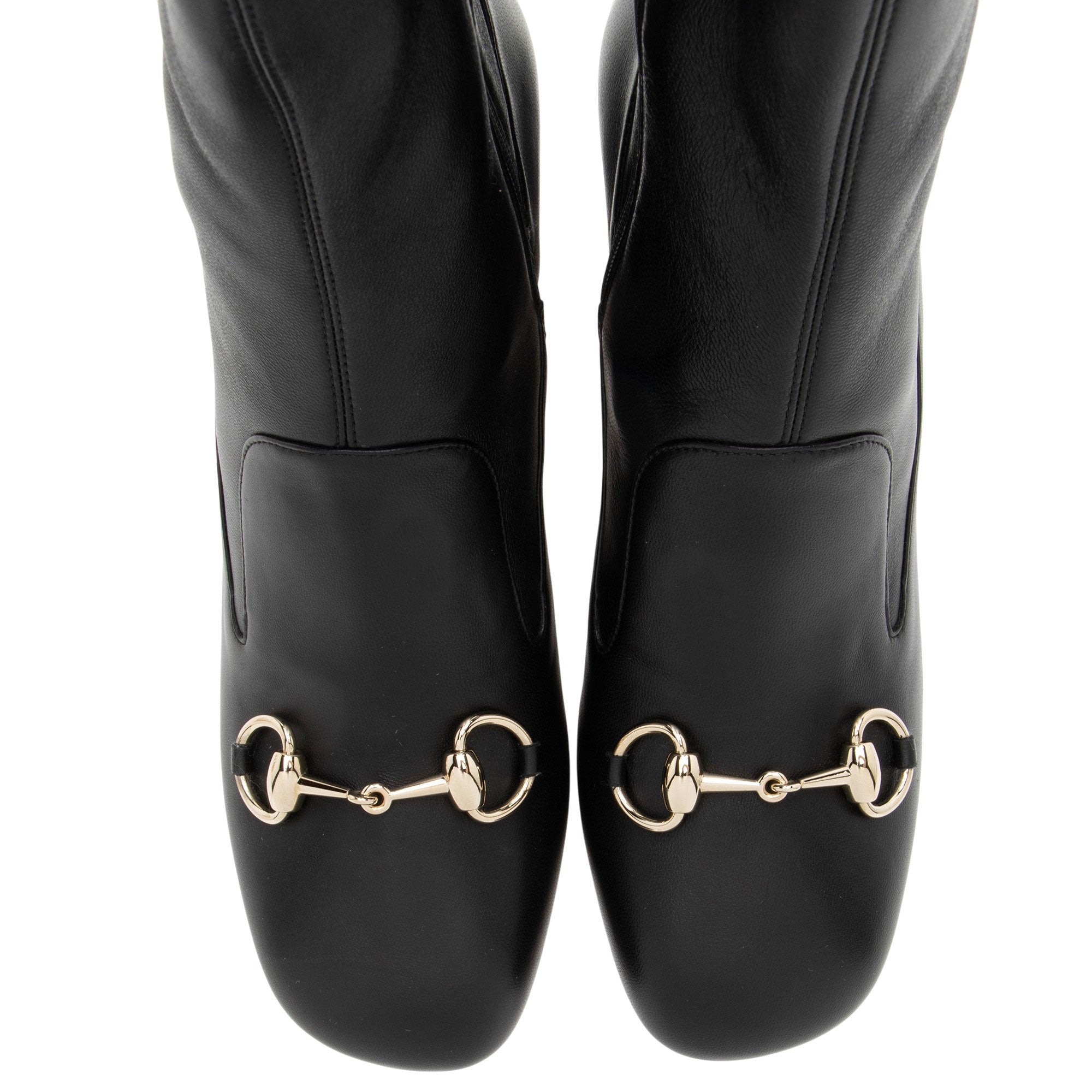 Women's Gucci Leather Horsebit Ankle Boots - Size 7 / 37
