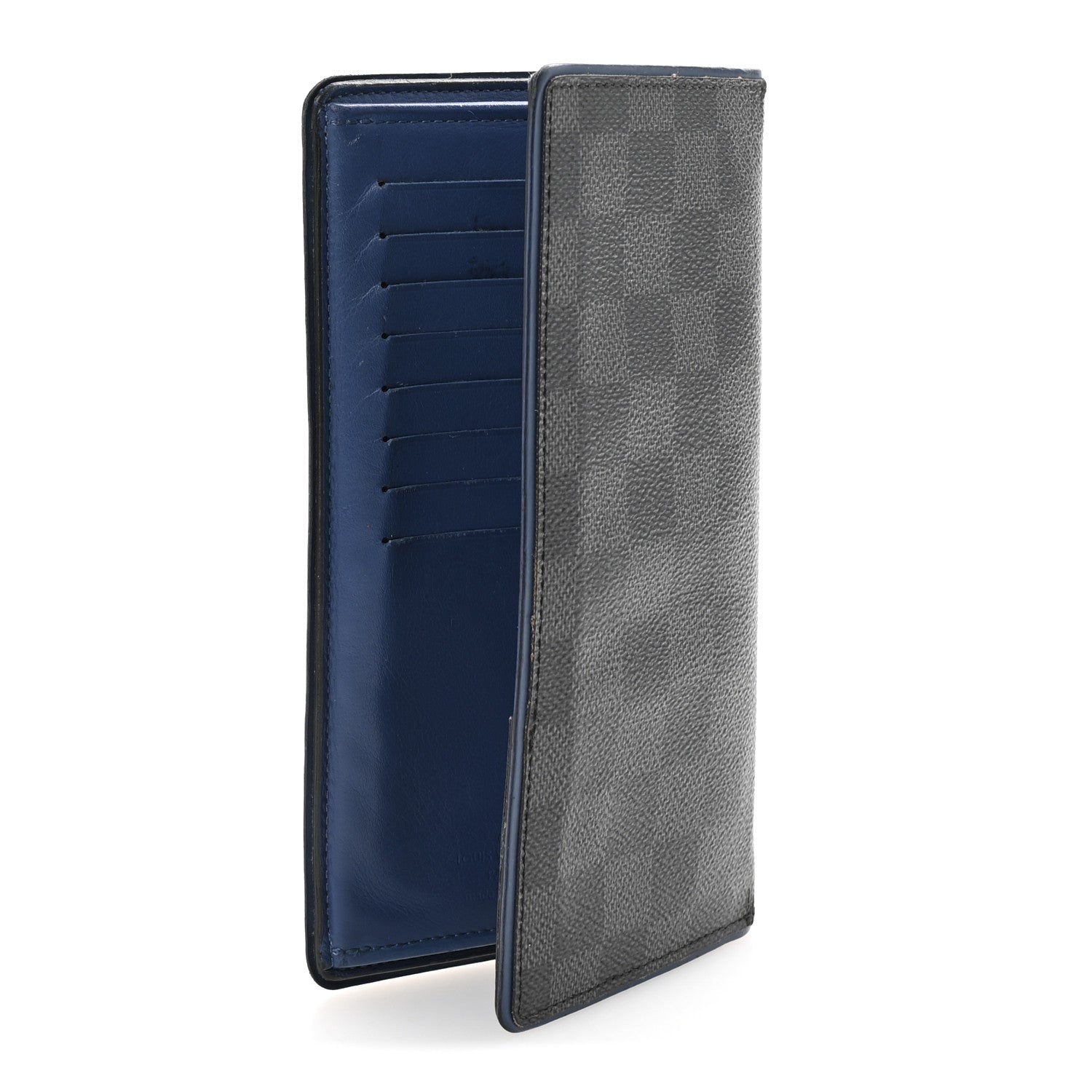 Damier Graphite Brazza Wallet Bleu Neon