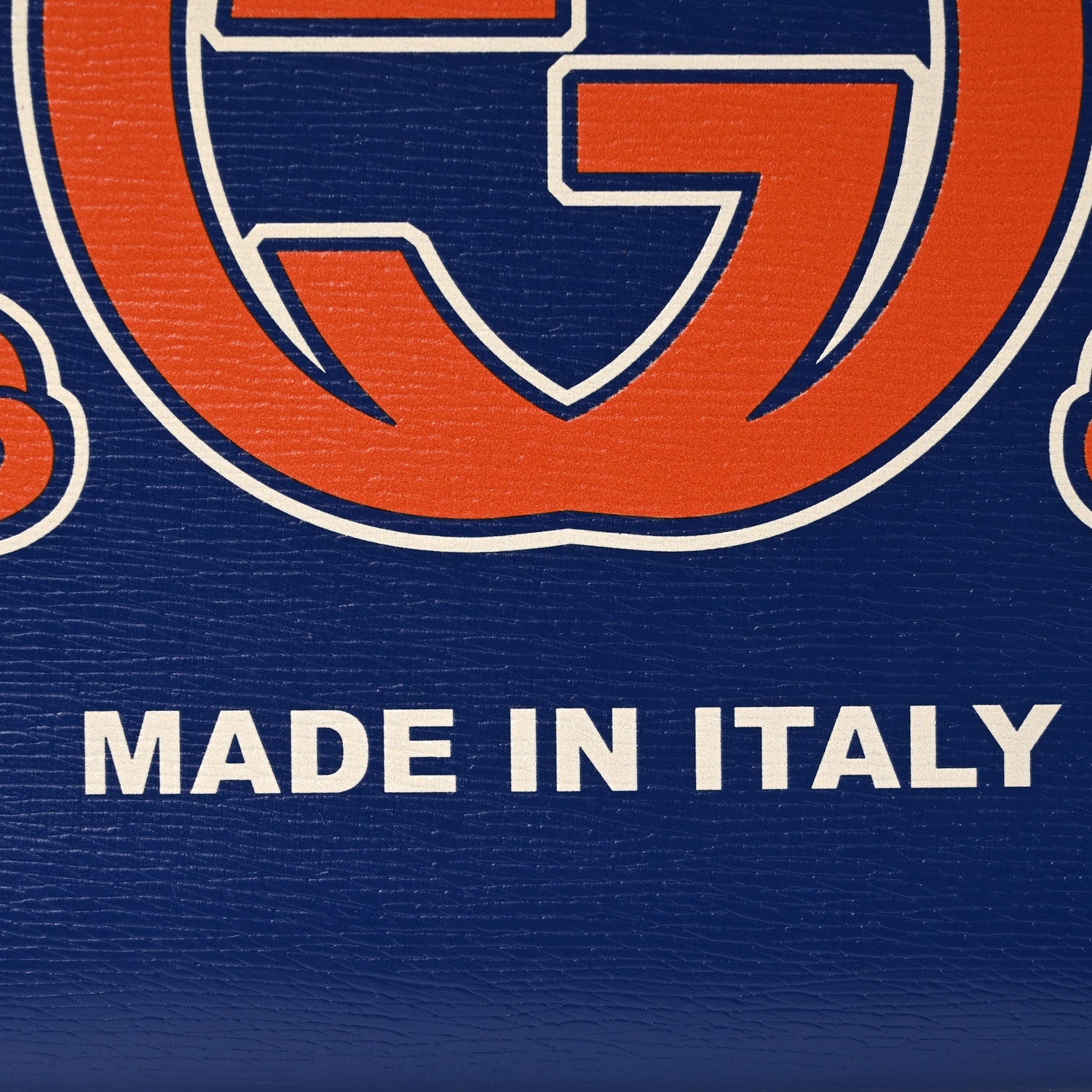 New Shanghai Calfskin Interlocking G Logo Wristlet Pouch Cobalt Blue Orange
