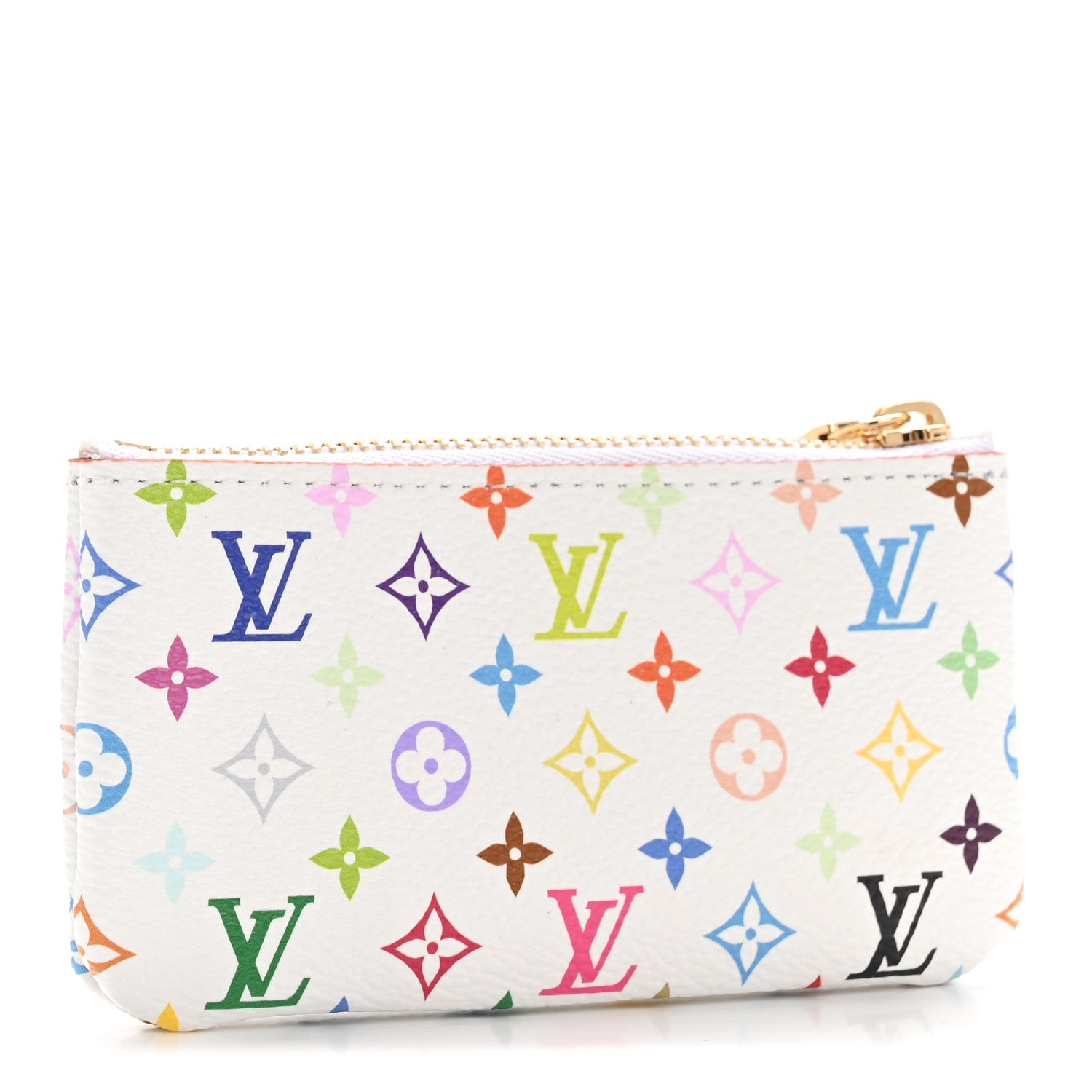 LV X TM Monogram Multicolor Key Pouch White