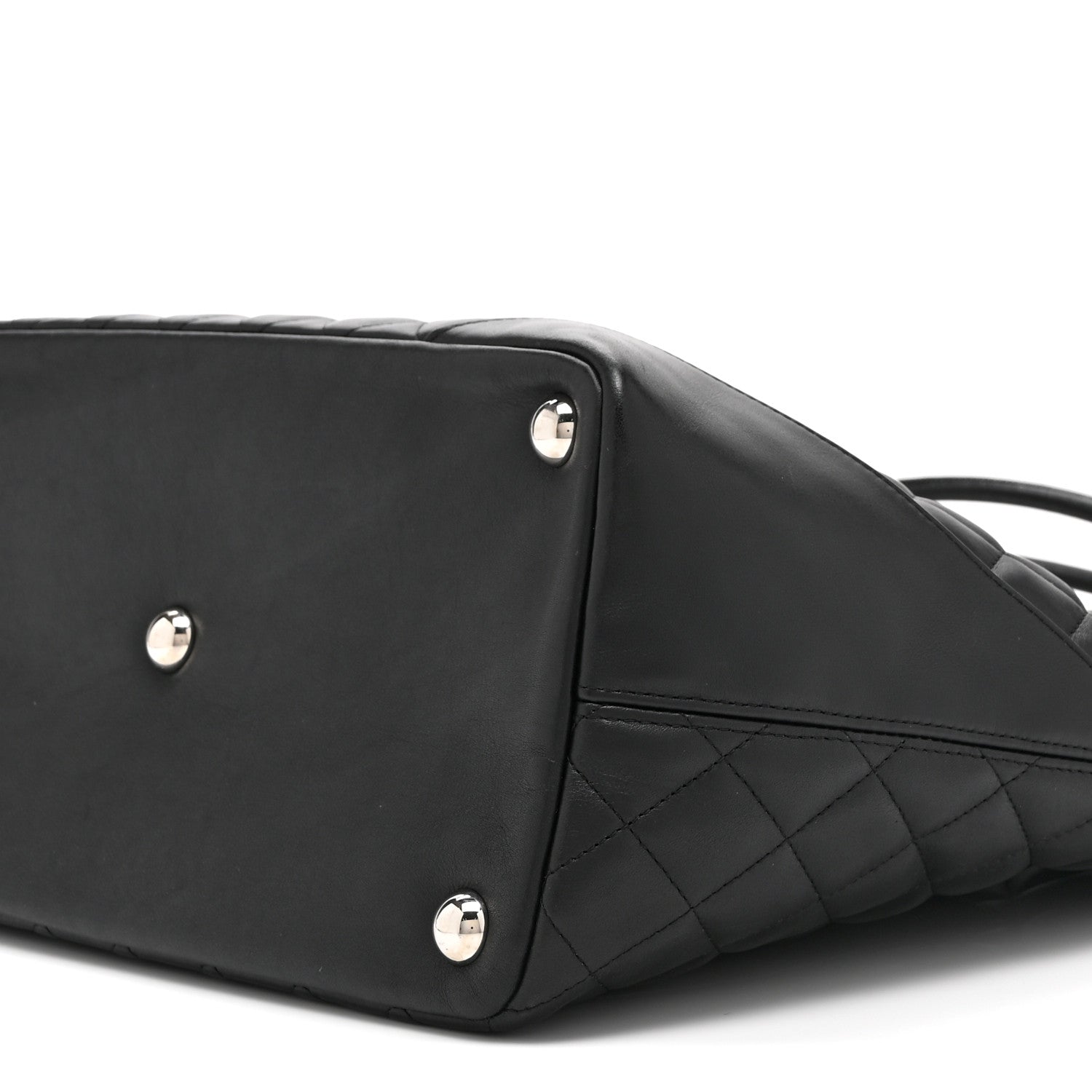 Calfskin Quilted Large Cambon Tote Black