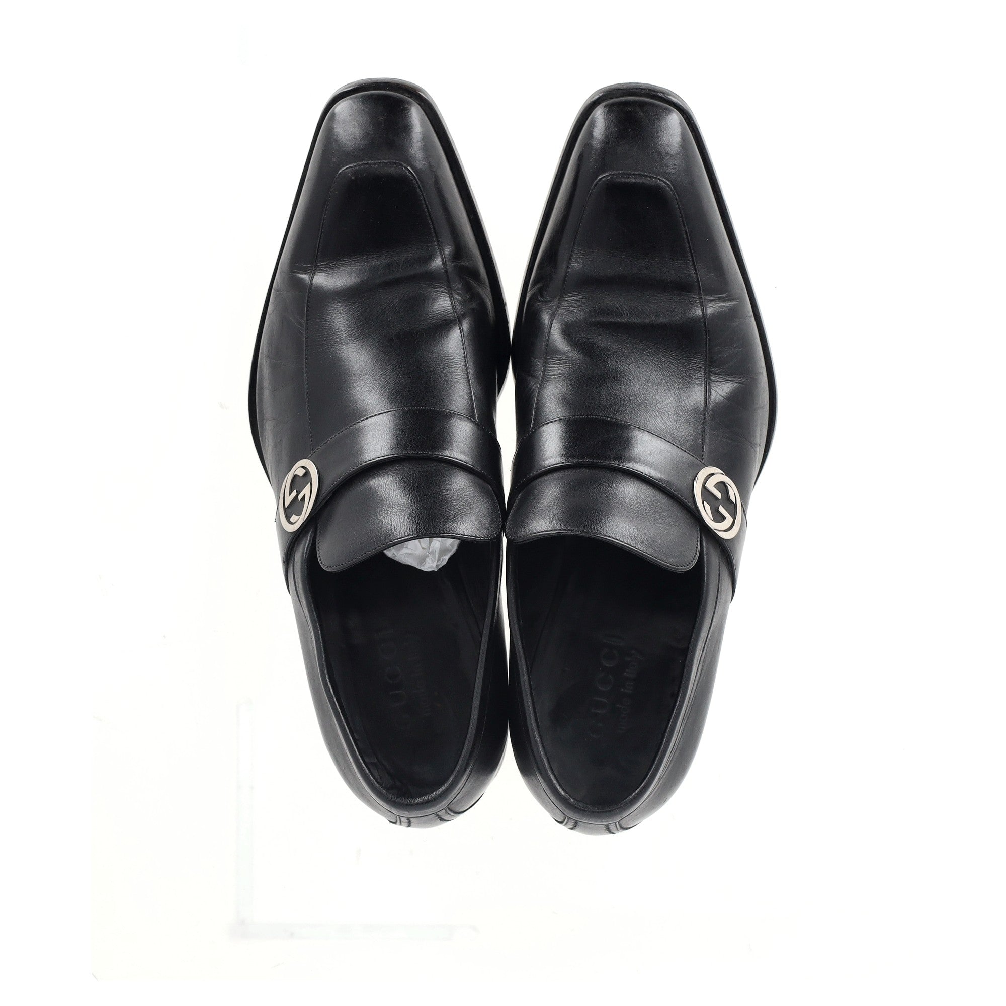Men's Gucci Interlocking G Slip-On Loafers in Black Leather