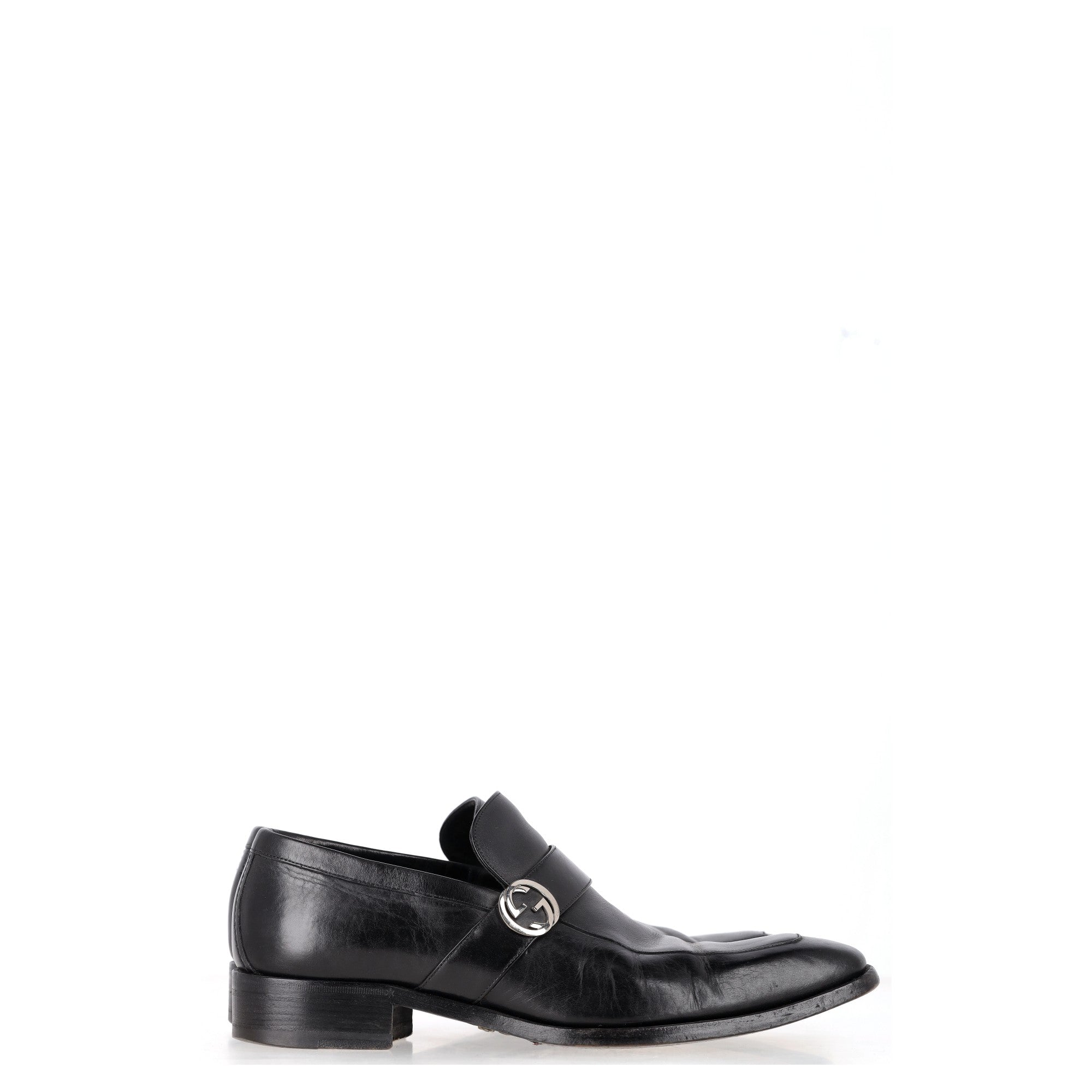 Men's Gucci Interlocking G Slip-On Loafers in Black Leather