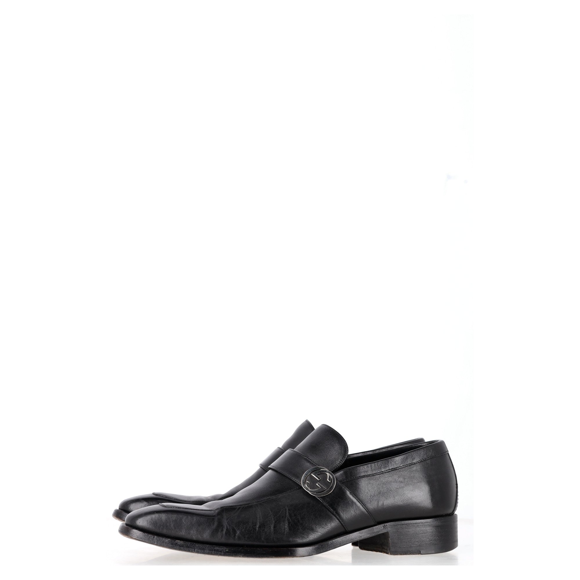 Men's Gucci Interlocking G Slip-On Loafers in Black Leather