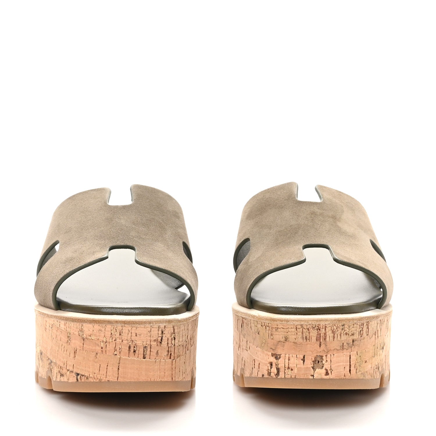Suede Goatskin Cork Eze 30 Sandals 40 Vert Toundra