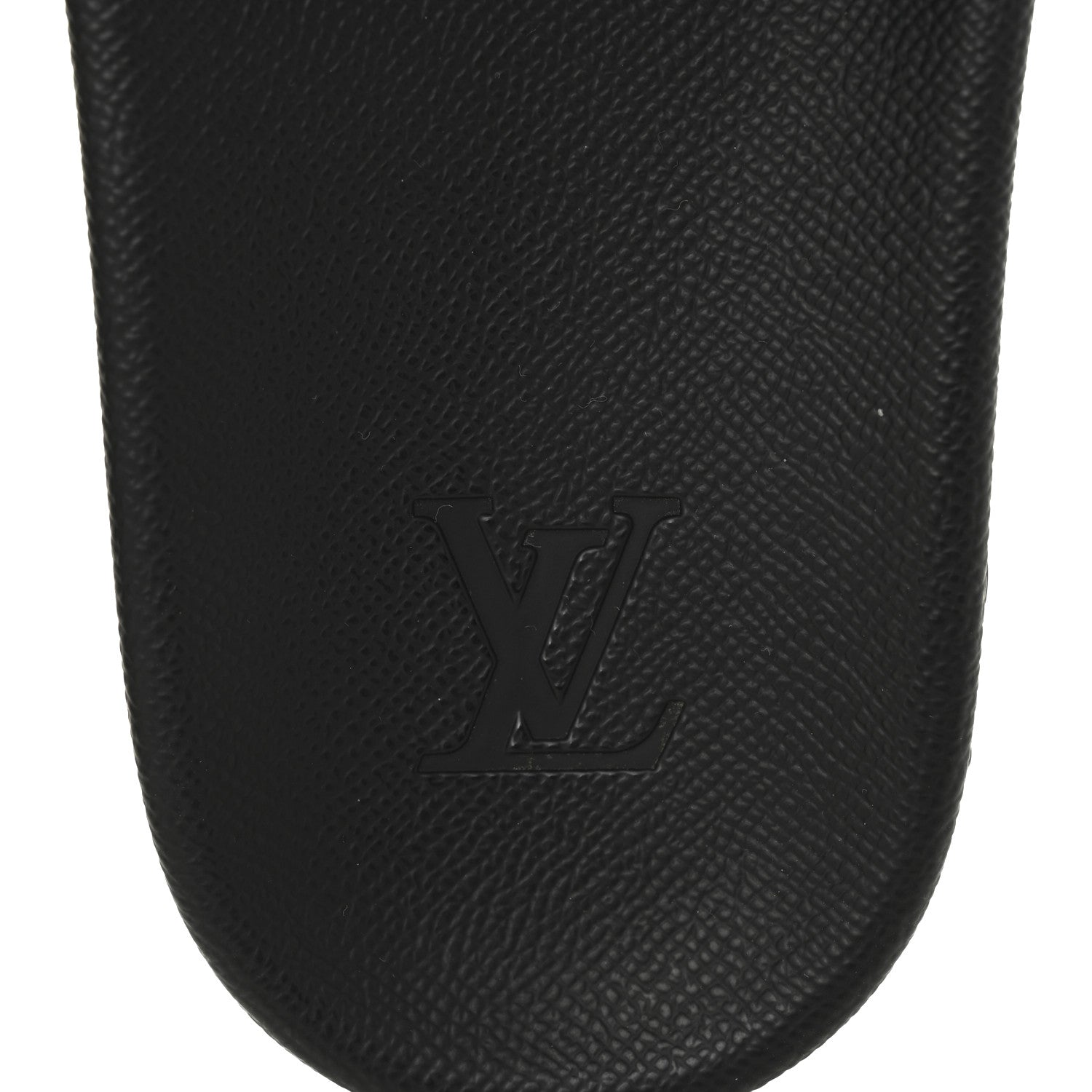 Rubber Embossed Monogram Mens Waterfront Mules 7.5 Black