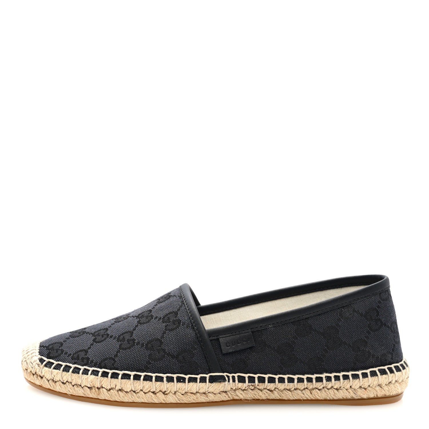 Washed Cotton Miro Soft Calfskin GG Monogram Espadrilles 37.5 Black