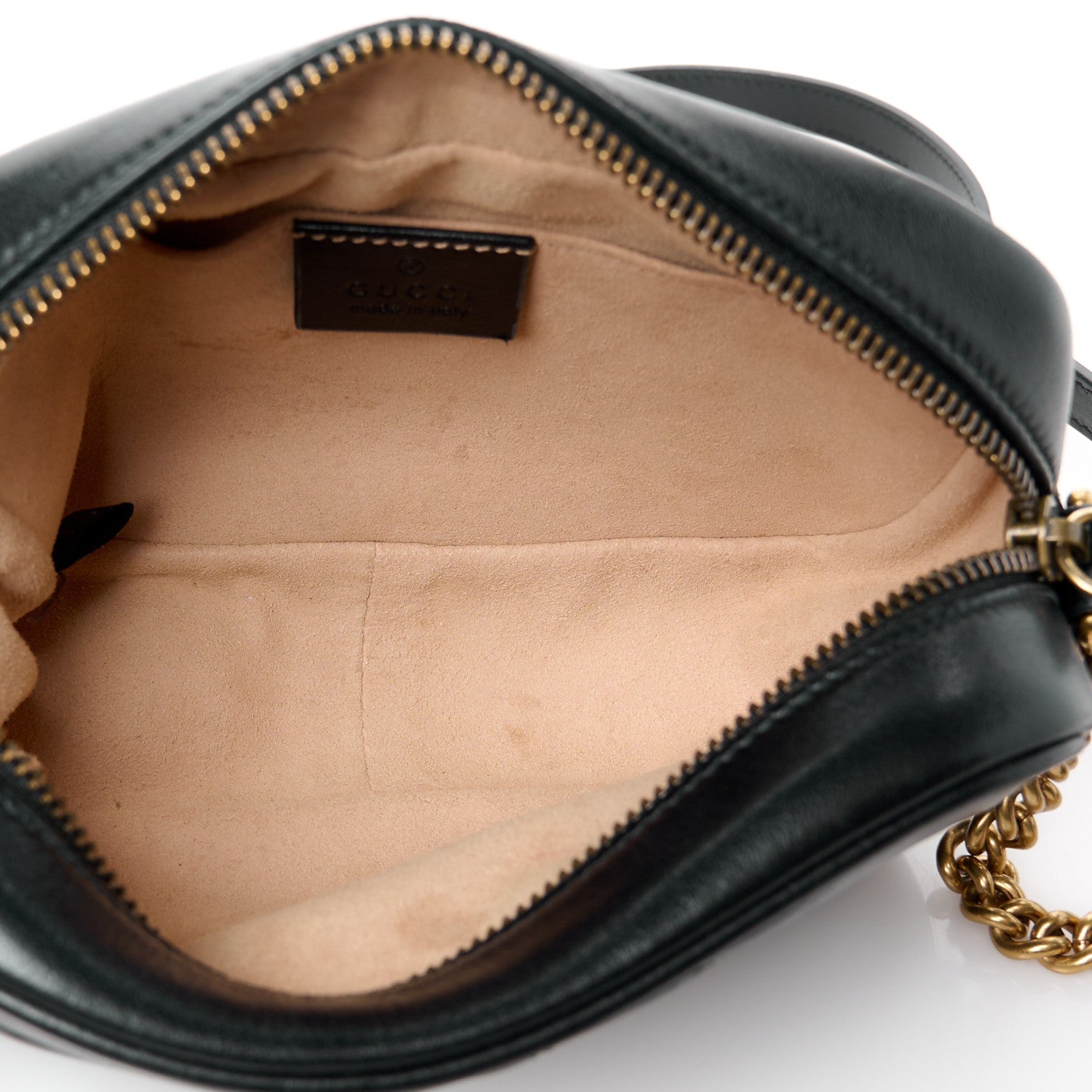 Calfskin Matelasse Mini GG Marmont Chain Shoulder Bag Black