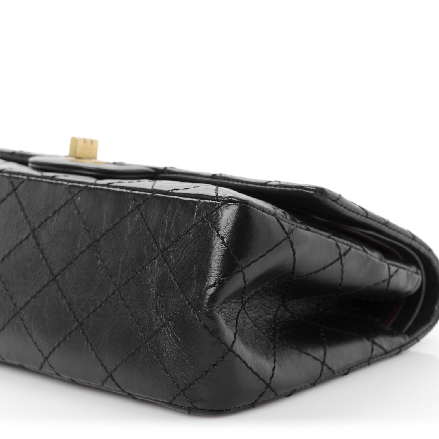 Aged Calfskin Quilted 2.55 Reissue 225 Flap Black