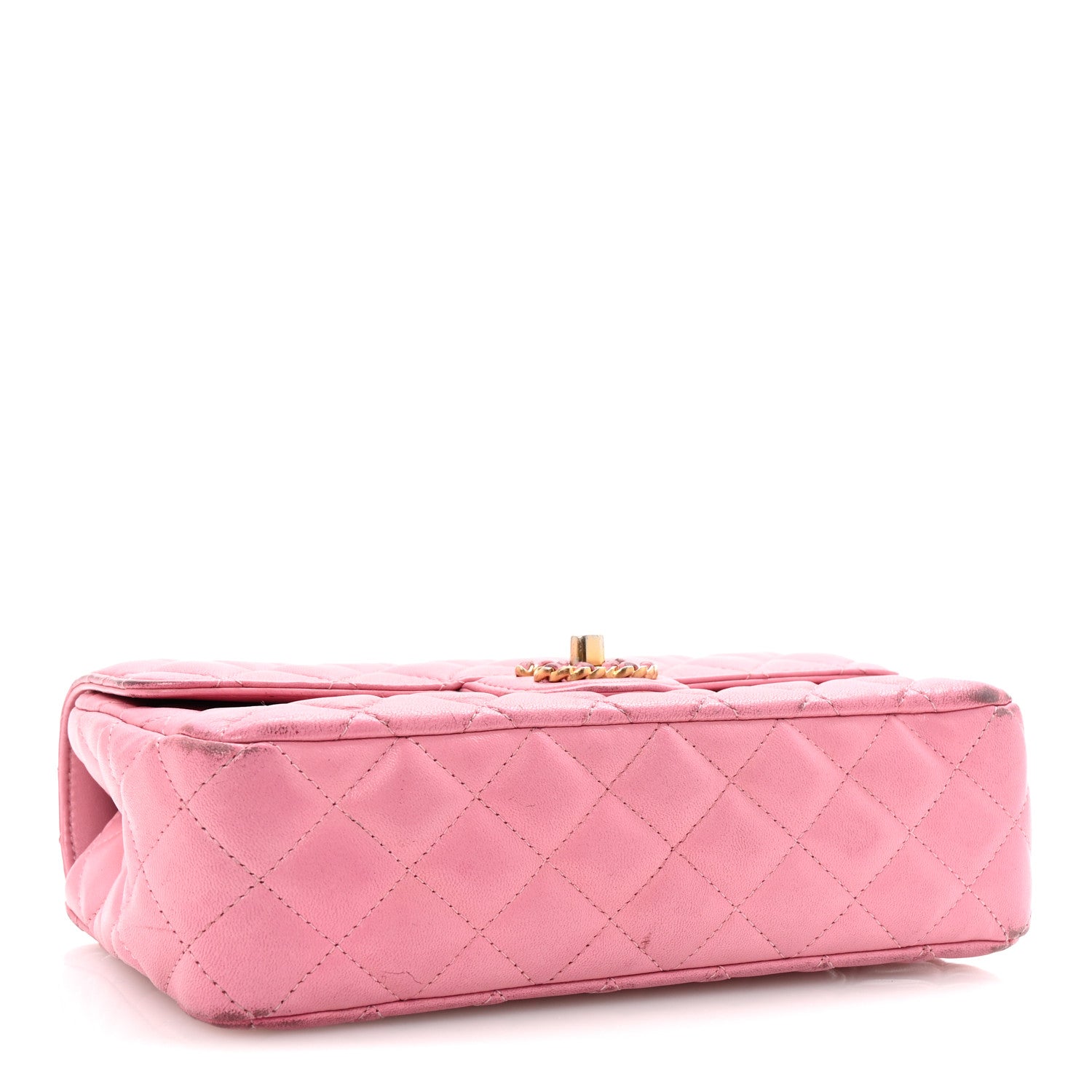 Lambskin Quilted Mini Strass On Top Flap Pink