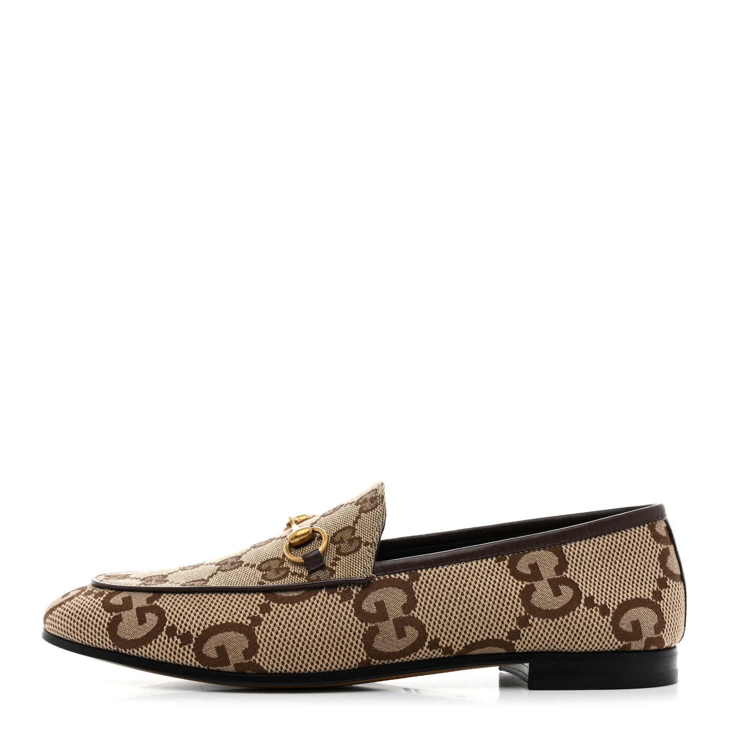 Monogram Jumbo GG Malaga Kid Horsebit Womens Jordaan Loafers 40 Camel Ebony New Acero Beige
