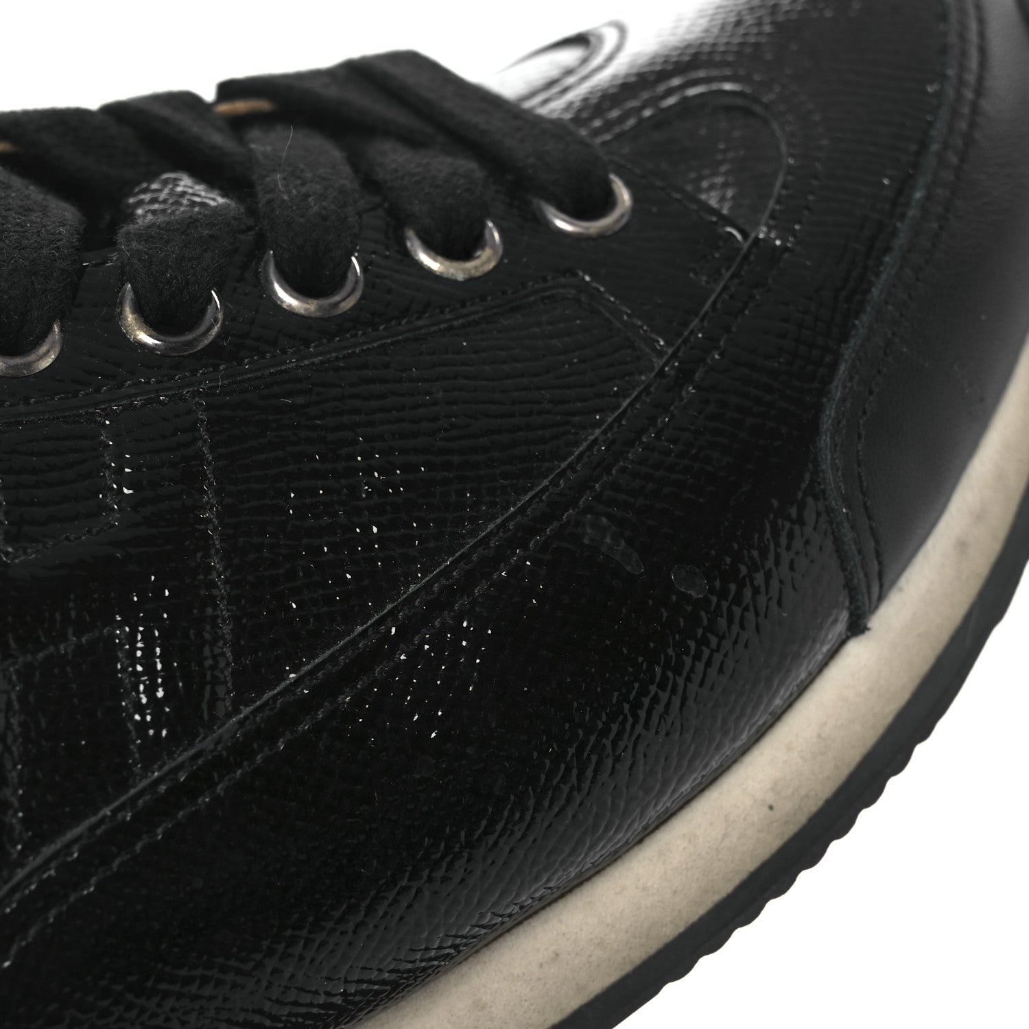 Patent Epsom Calfskin Trail Sneakers 37 Black