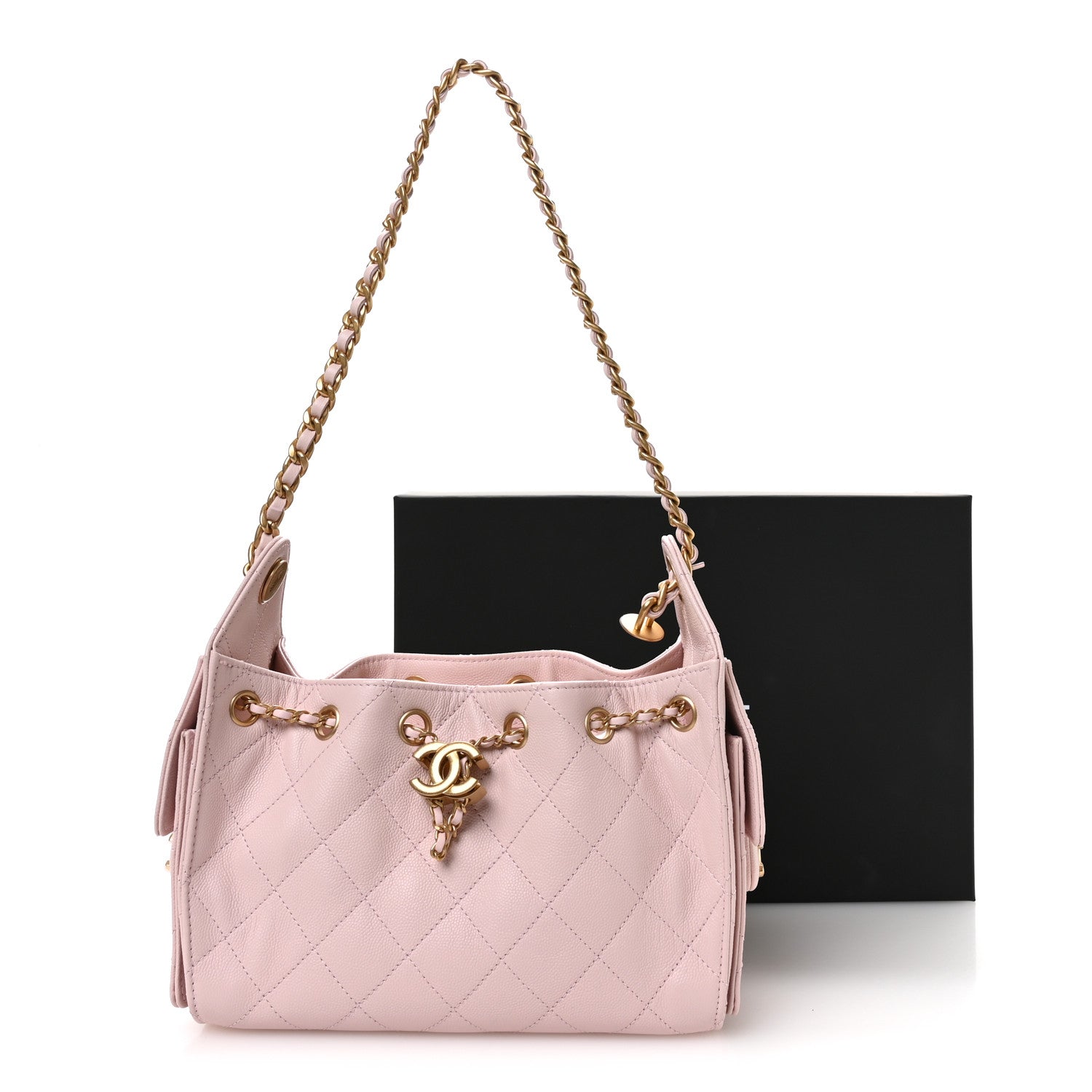 Caviar Quilted Mini Chanel 25 Handbag Light Pink