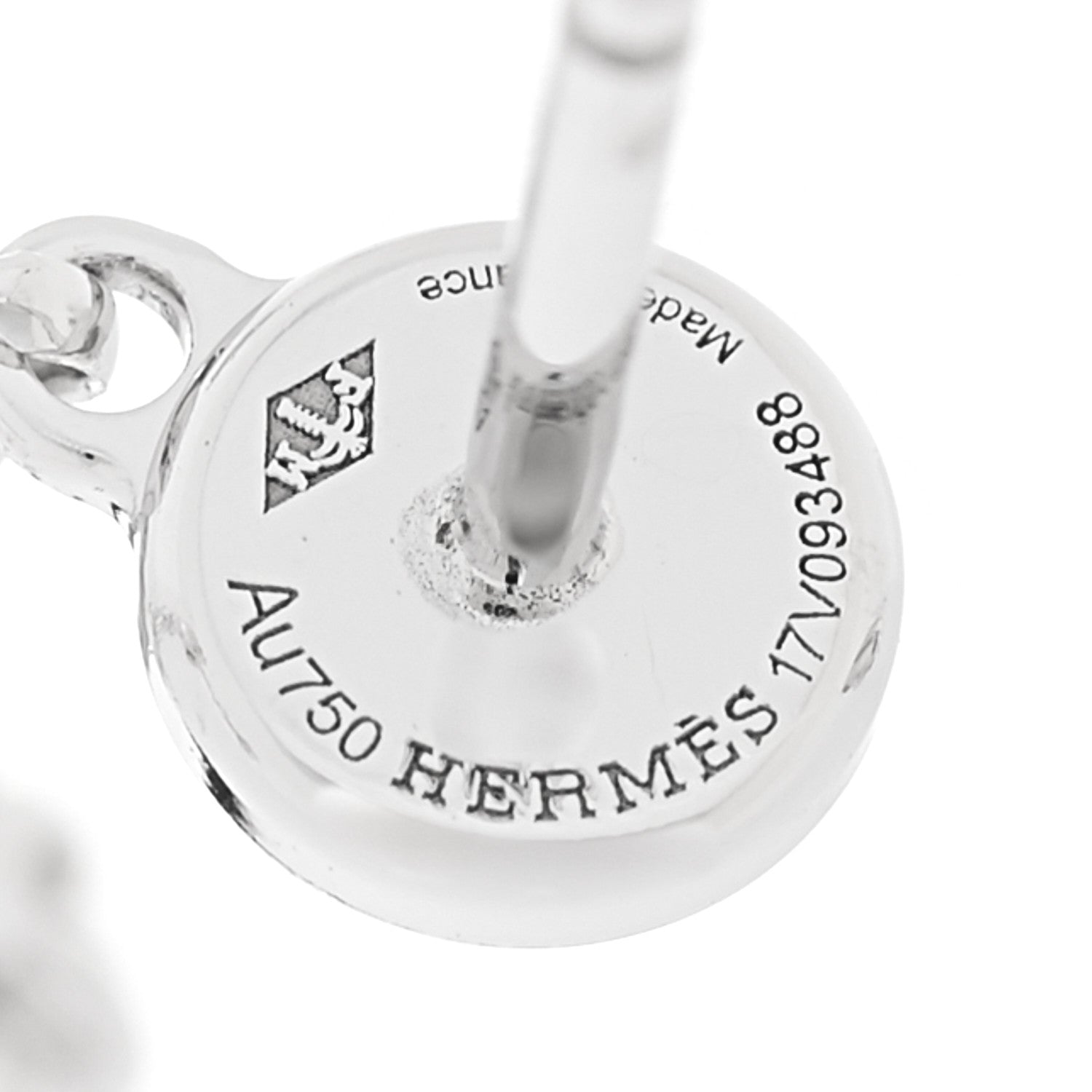 18K White Gold Diamond Gambade Clou de Selle Earrings