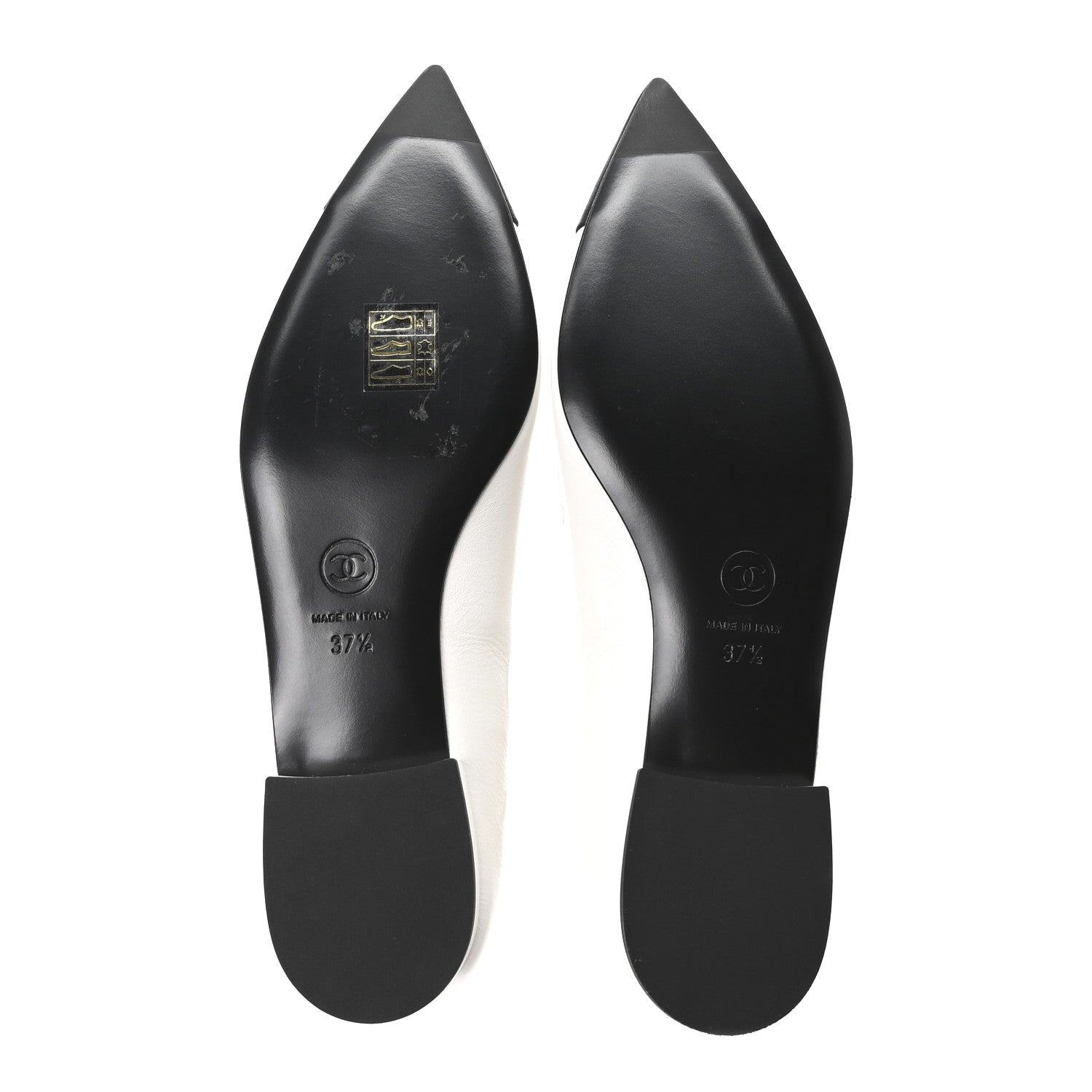 Shiny Lambskin Grosgrain Pearl Mary Janes Flats 37.5 White Black