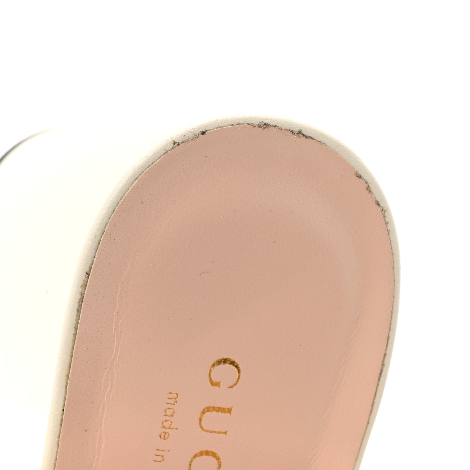 Calfskin GG Marmont Ankle Wrap 30/115mm Platform Sandals 36 Mystic White