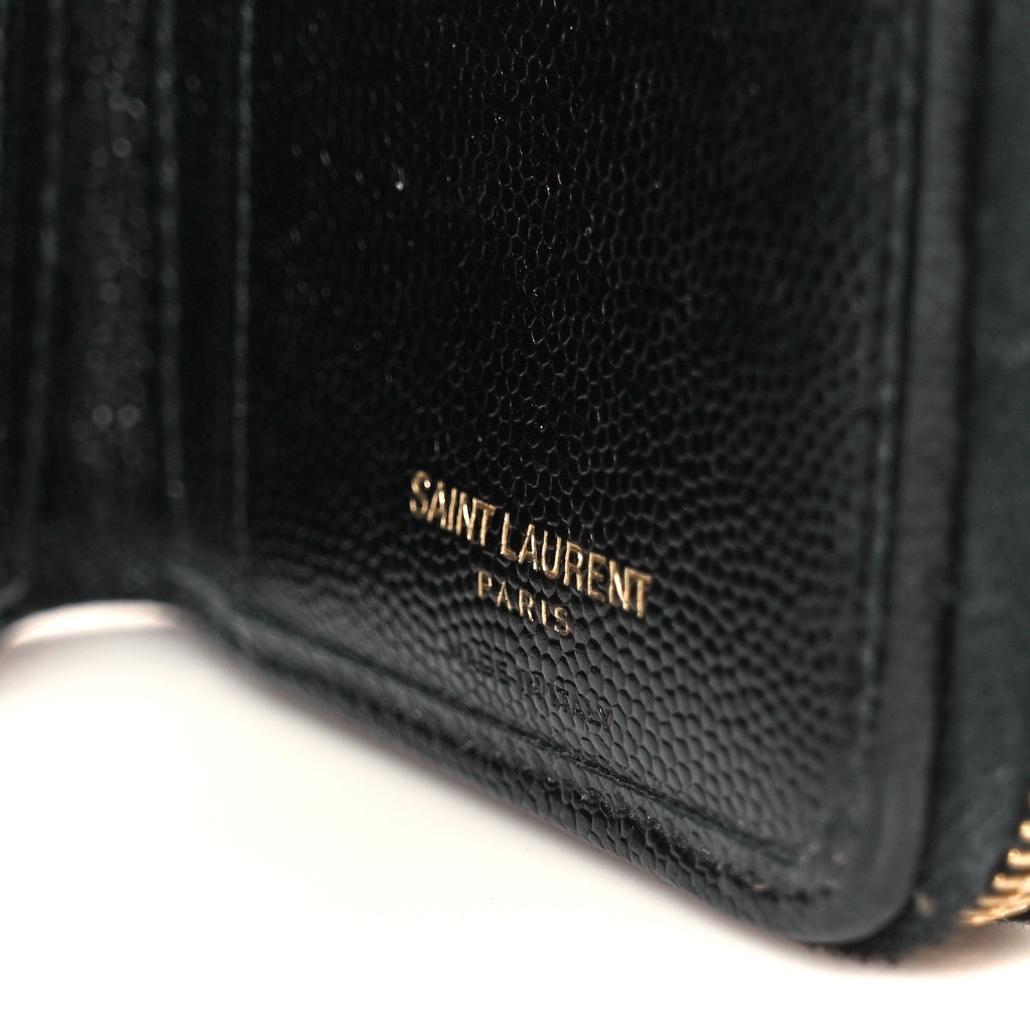 Grain De Poudre Matelasse Chevron Monogram Compact Zip Around Wallet Black