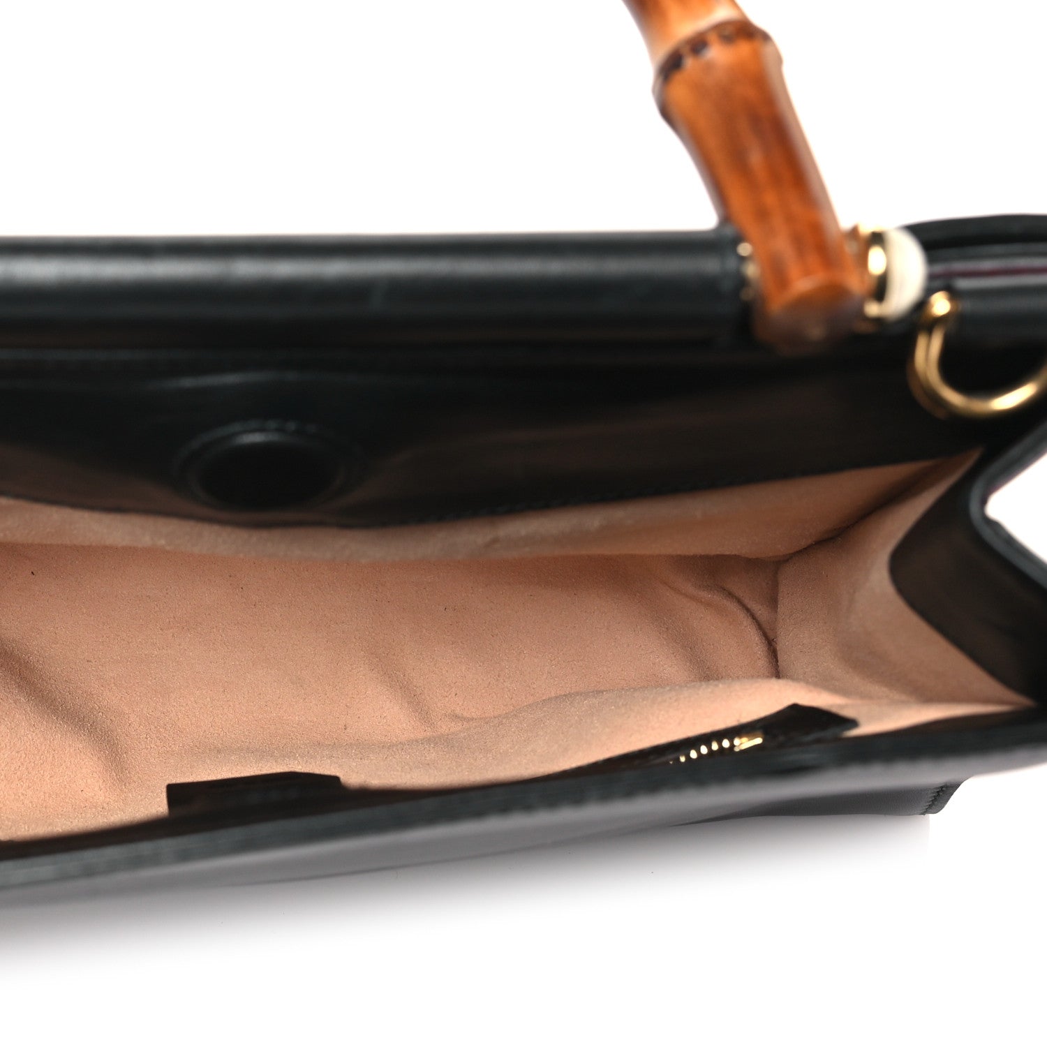 Nappa Bamboo Web Small Nymphaea Top Handle Bag Black