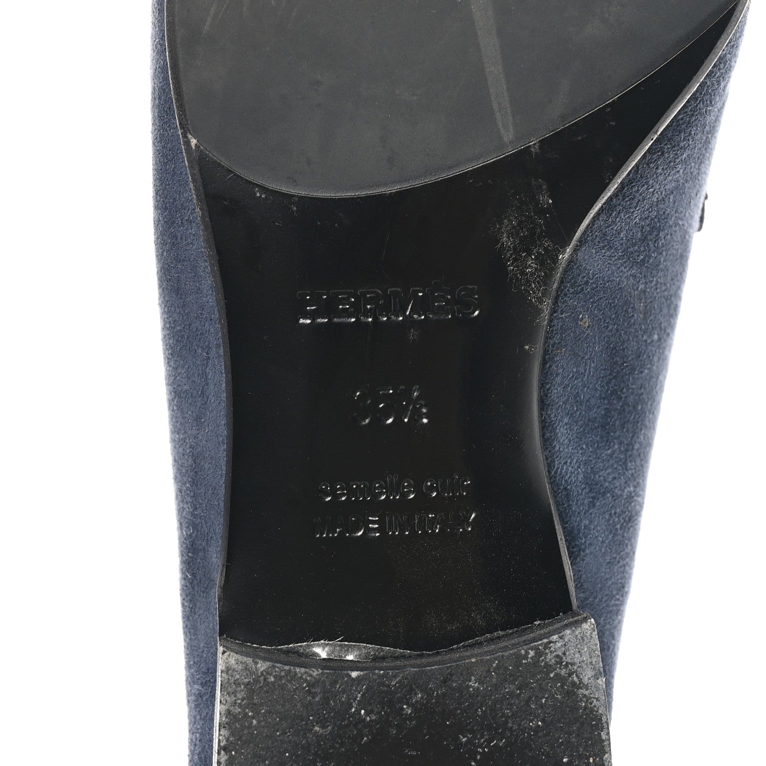 Suede Goatskin Womens Royal Loafers 35.5 Bleu Celeste