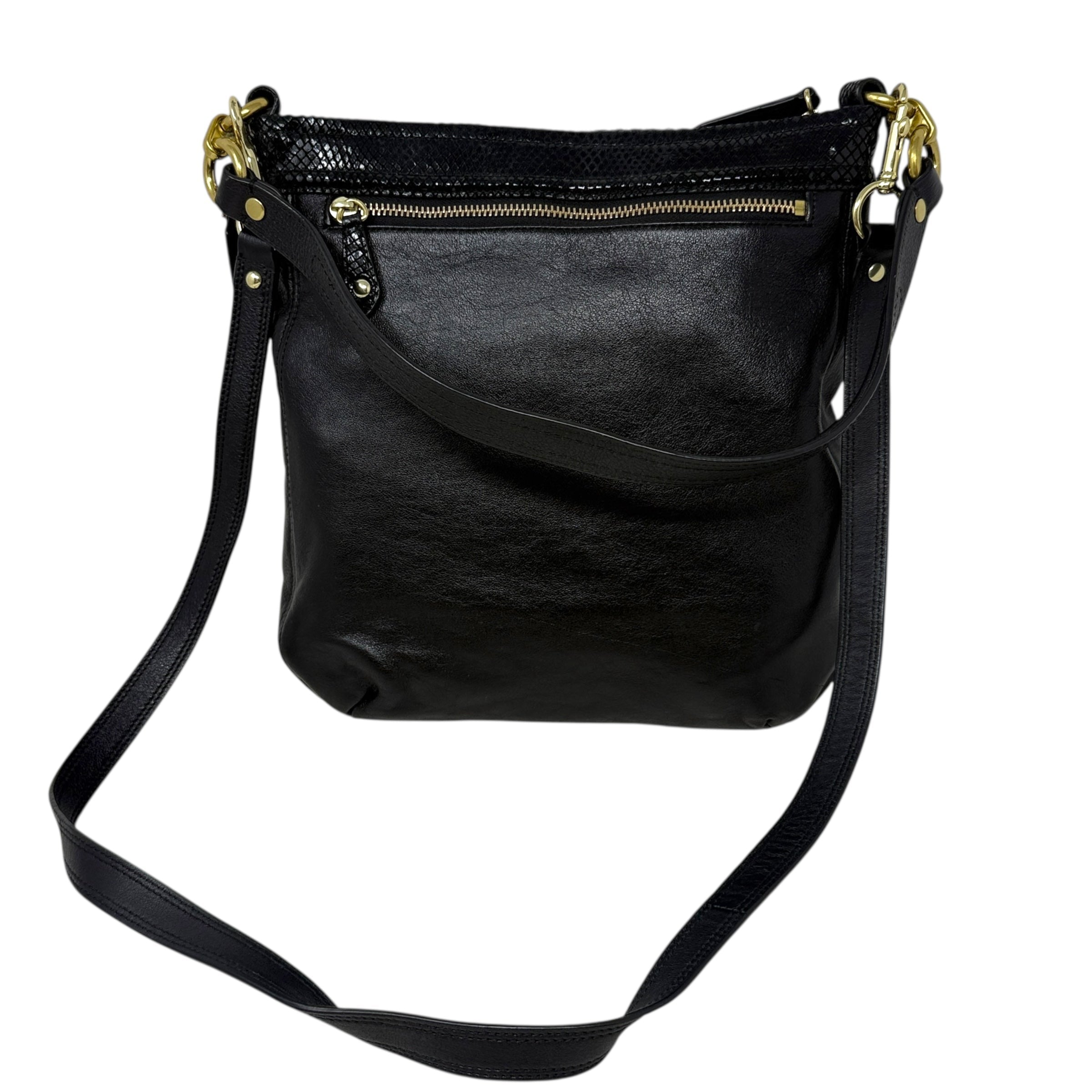 Ashley Leather Hobo Bag With Snake Trim Designer By Coach, Size: Medium