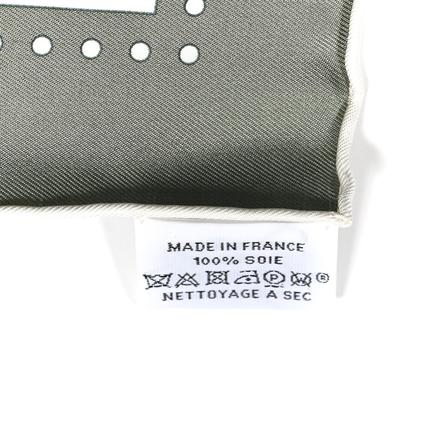 Silk Paris Qui Roule Bandana Scarf 55 Vert Sauge White