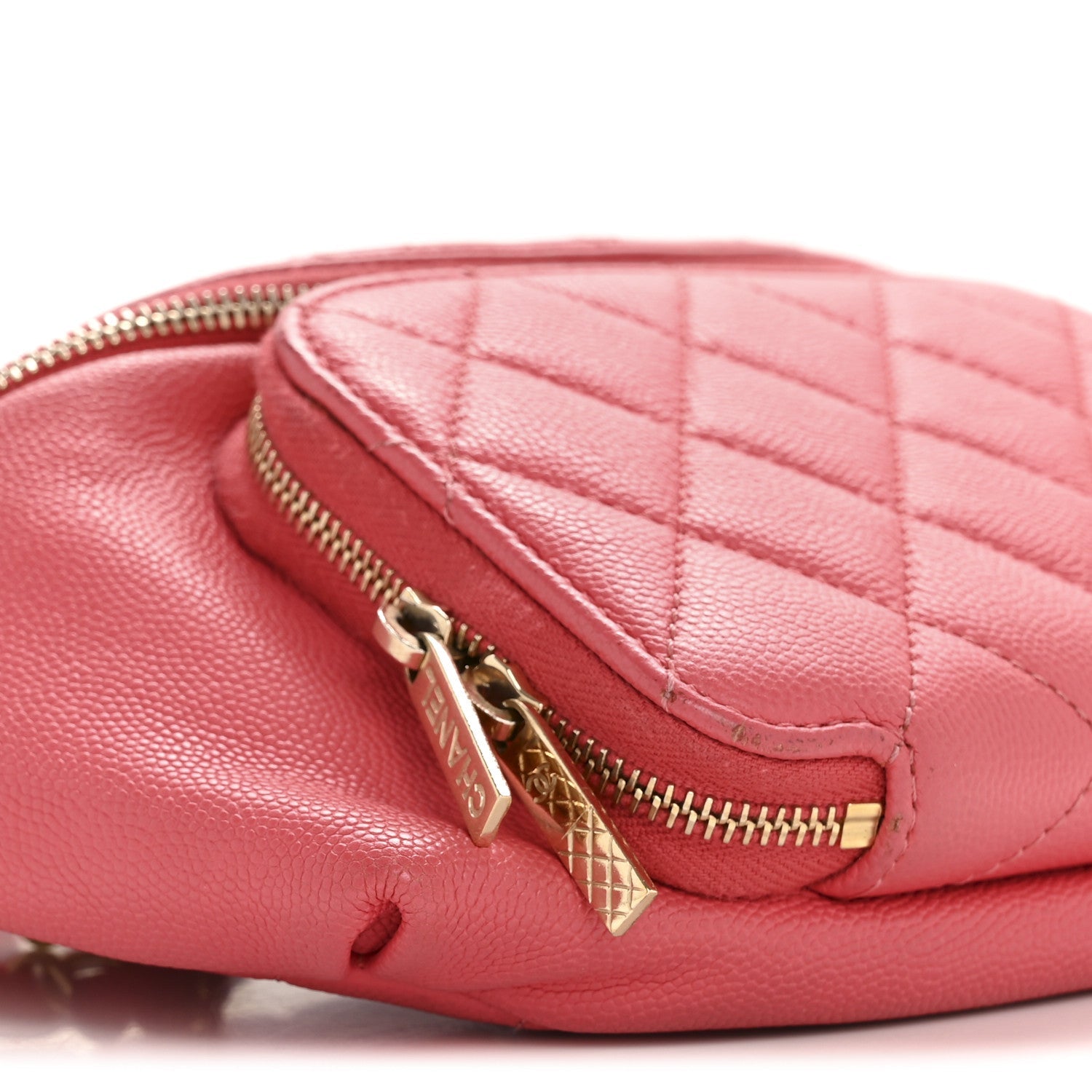 Caviar Quilted Business Affinity Waist Belt Bag Pink