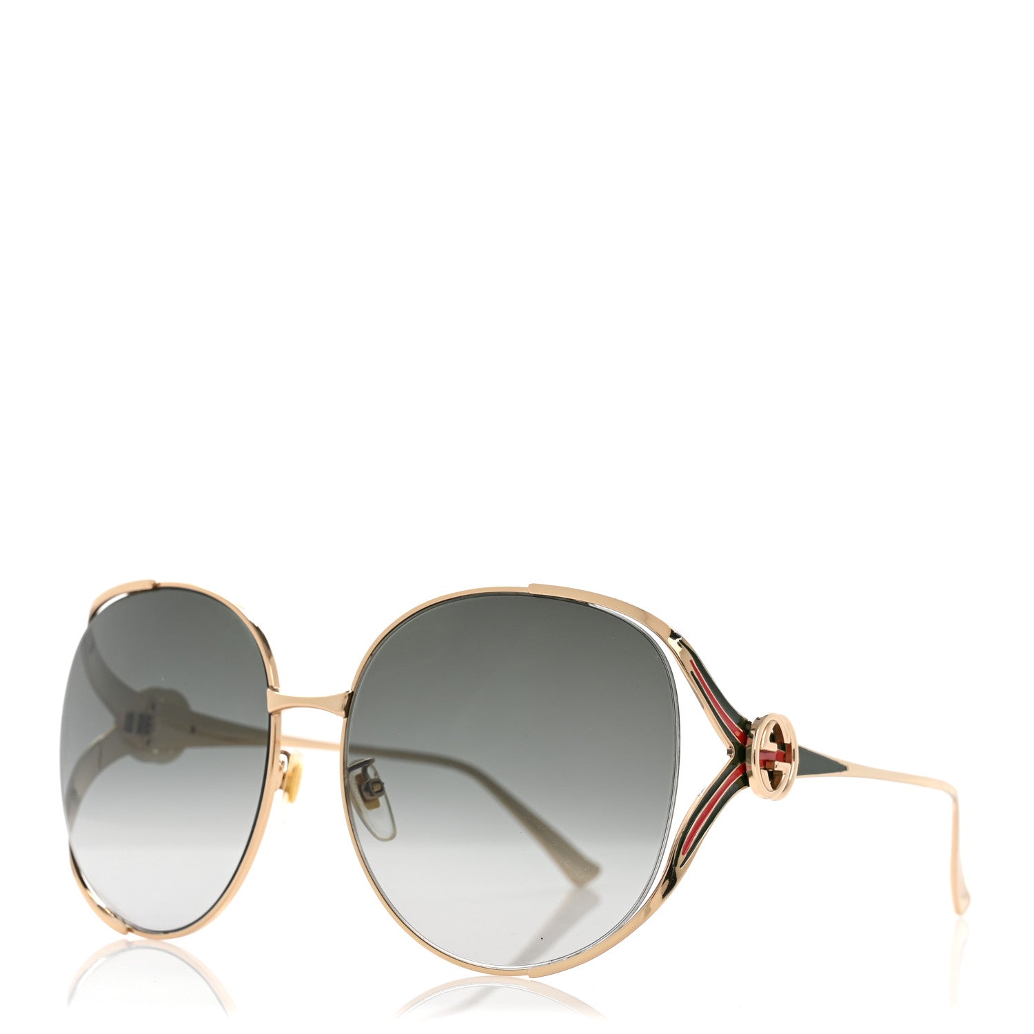 Metal Oversized Round Frame GG0225S Sunglasses Gold