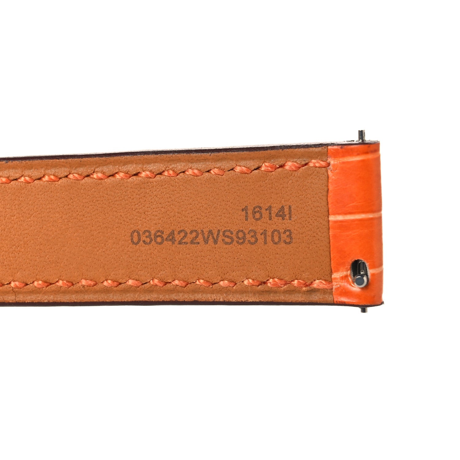 Shiny Alligator Single Tour Watch Strap Orange