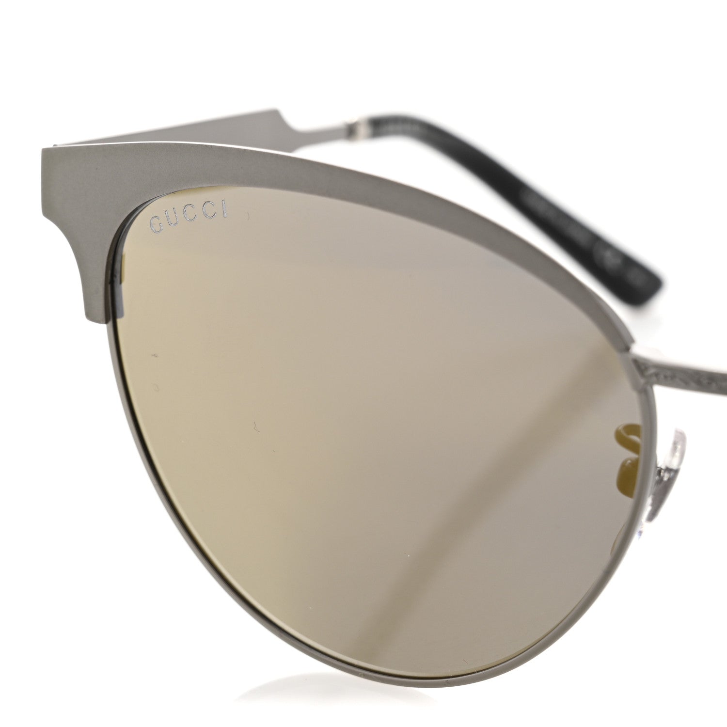 Round Metal GG0074SK Sunglasses Black Yellow