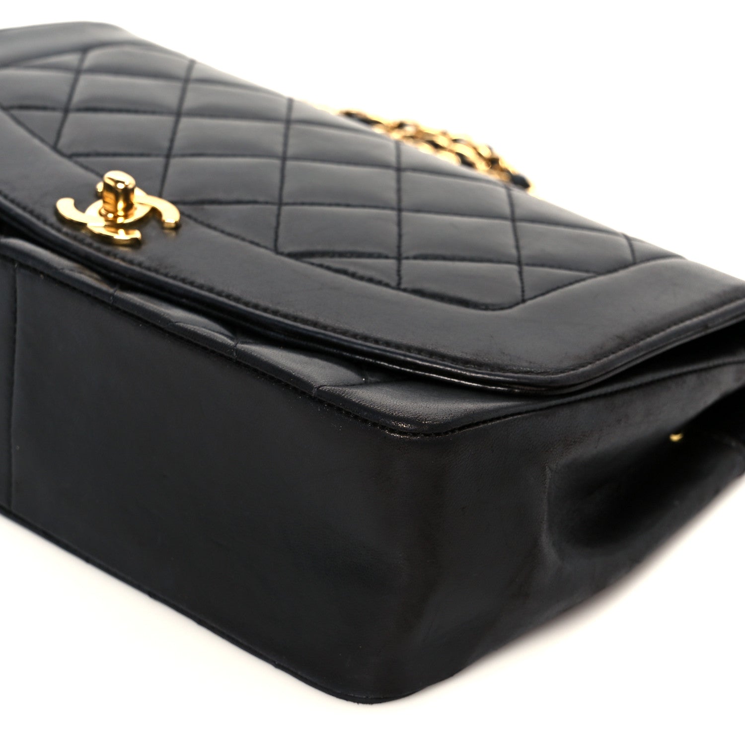 Lambskin Quilted Medium Single Flap Black