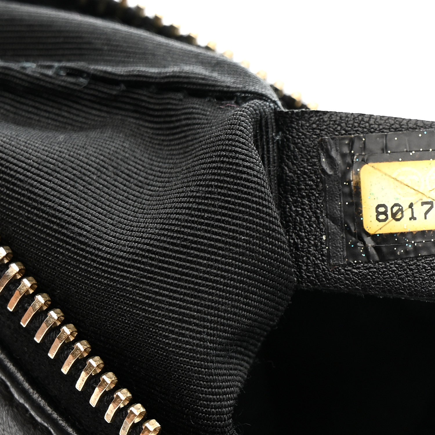 Lambskin Patent Camellia Wristlet Black