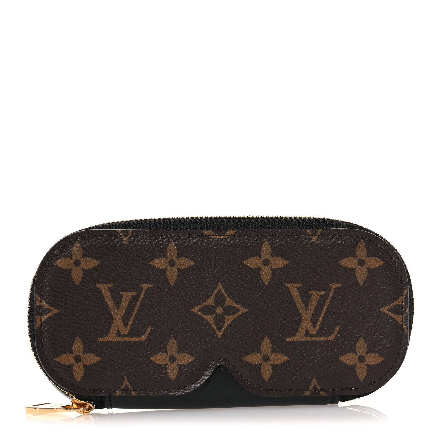 Monogram Emilie Zippered Sunglasses Case Black