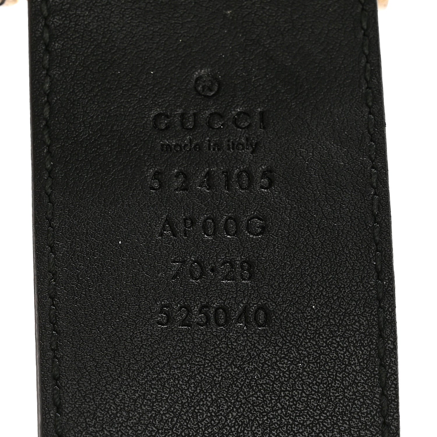 Moon Calfskin Torchon Double G 70 28 Belt Black