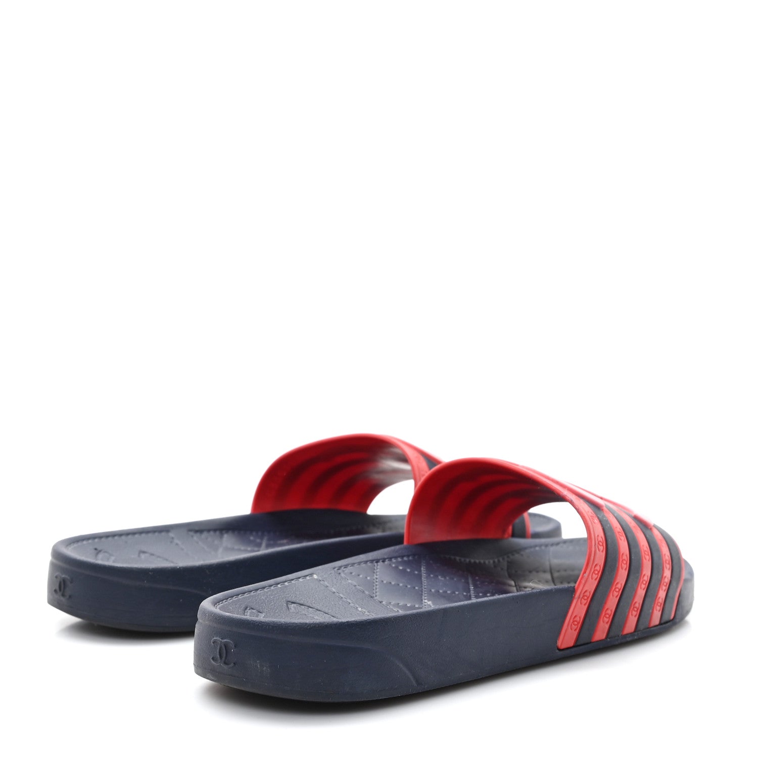 Rubber CC Flat Slide Sandals 36 Pink Red