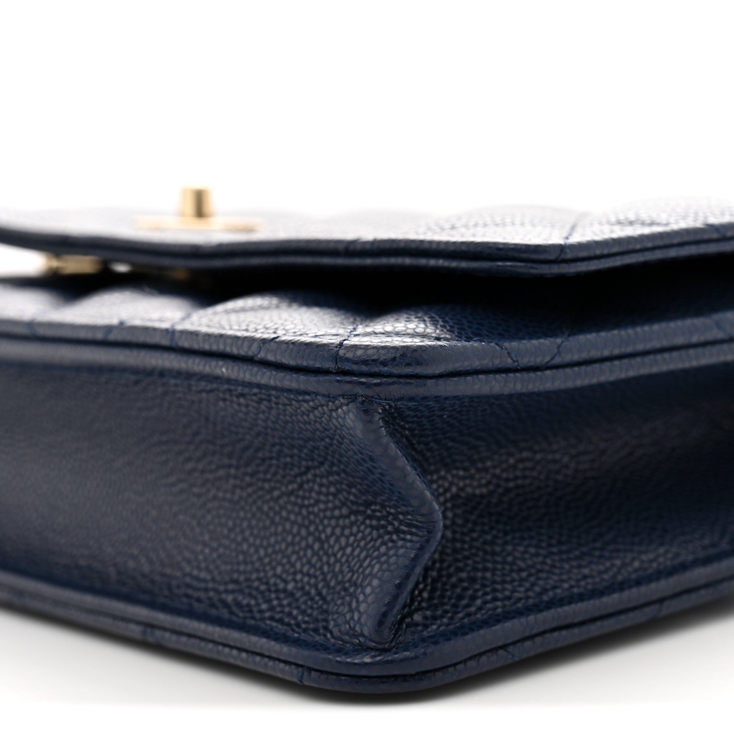 Caviar Quilted CC Turnlock Wallet On Chain WOC Navy Blue