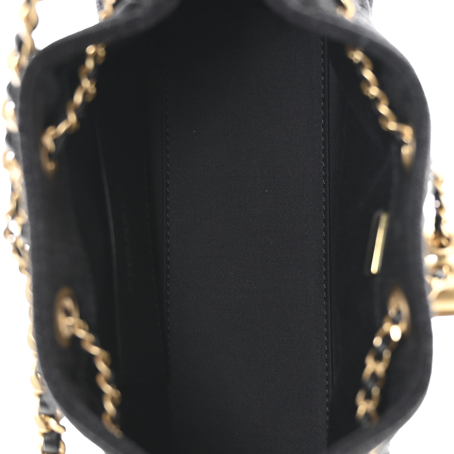 Denim Quilted Mini Chanel 25 Handbag Black