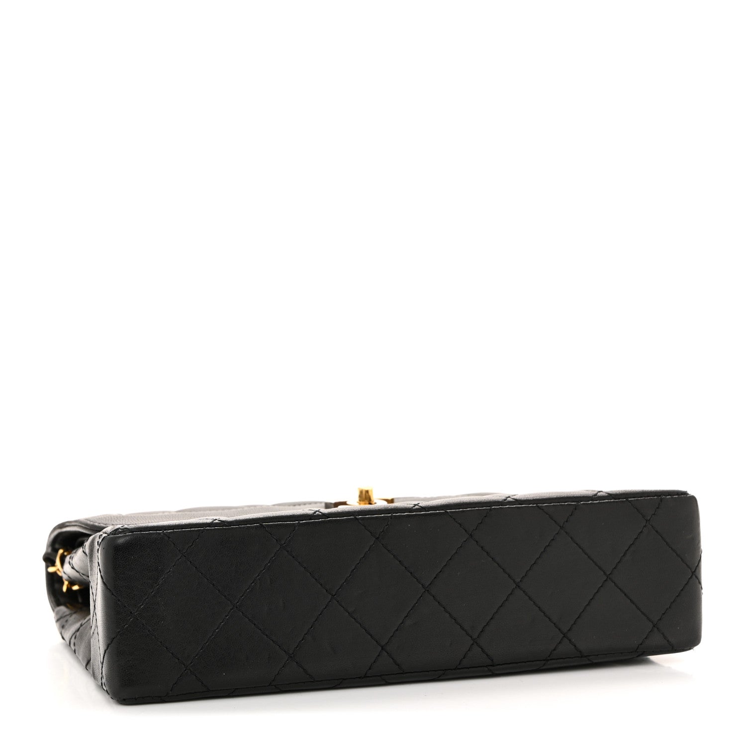 Lambskin Quilted Small Double Flap Black