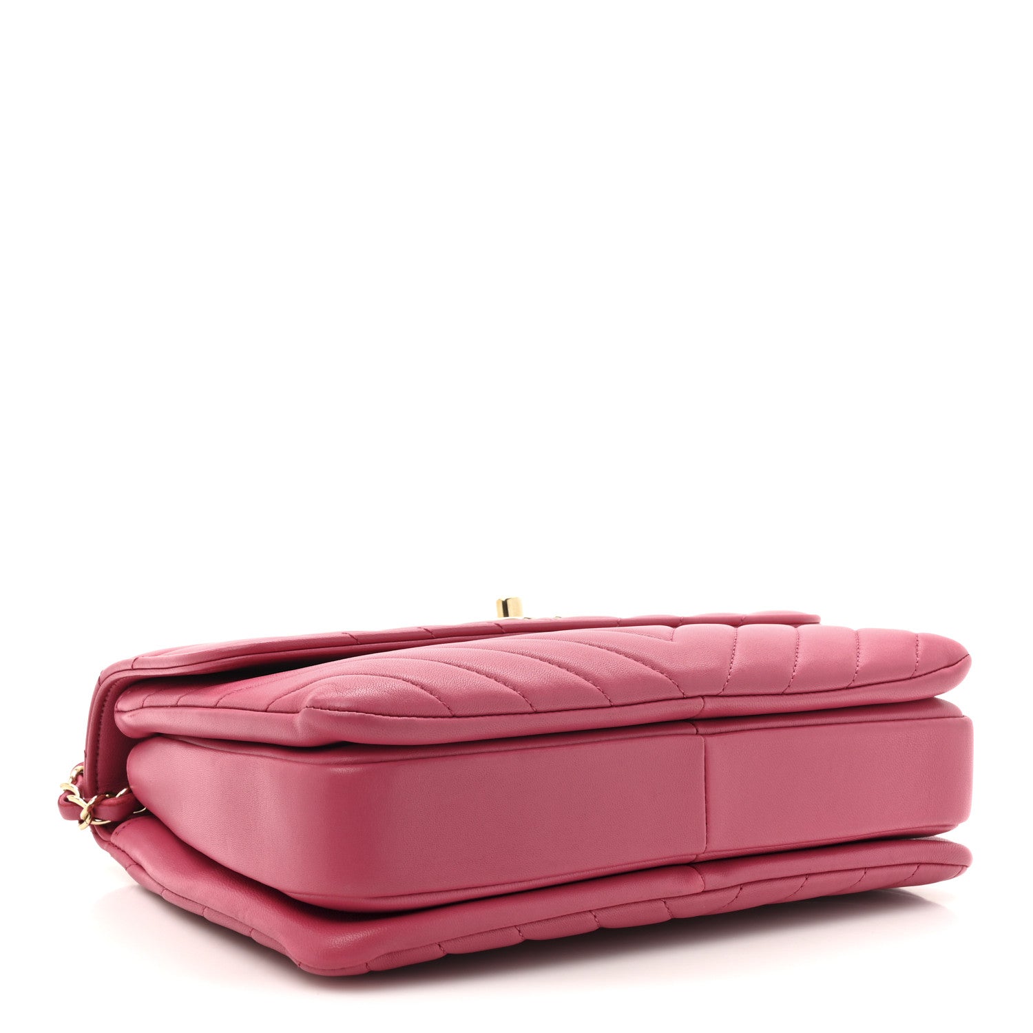 Lambskin Chevron Quilted Small Trendy CC Dual Handle Flap Bag Pink