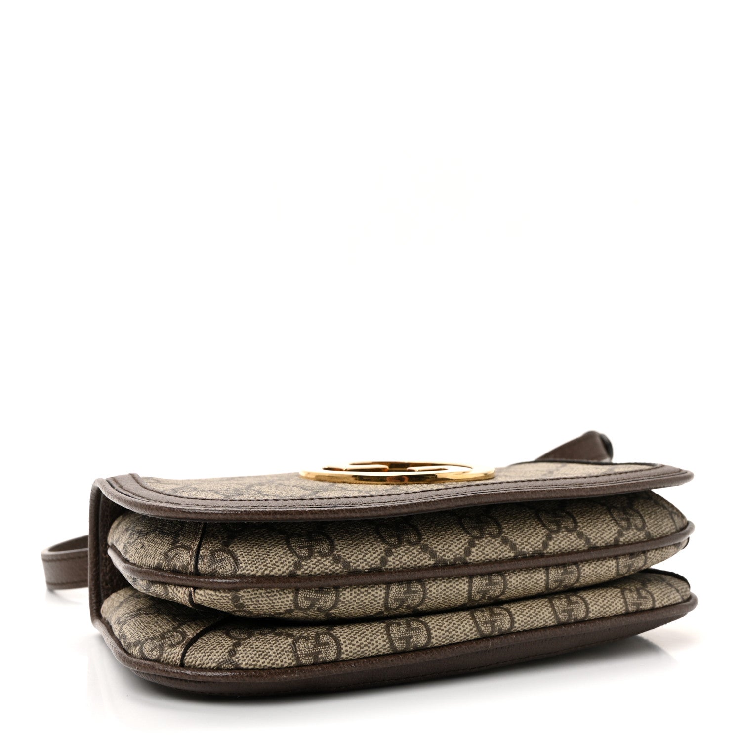 GG Supreme Monogram Textured Dollar Calfskin Mini Blondie Chain Shoulder Flap Bag Beige Ebony New Acero