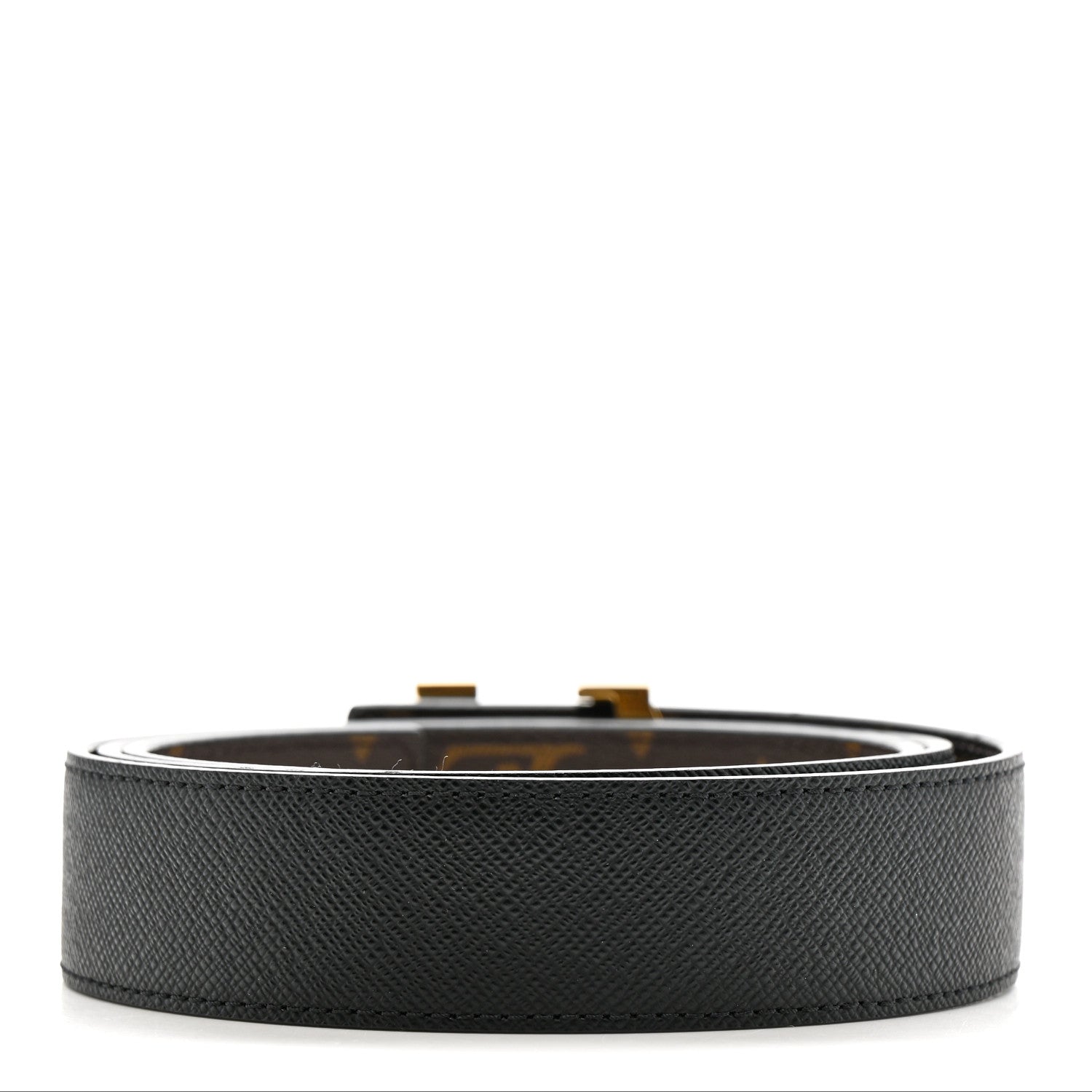 Calfskin Monogram 30mm LV Initiales Reversible Belt 90 36 Black